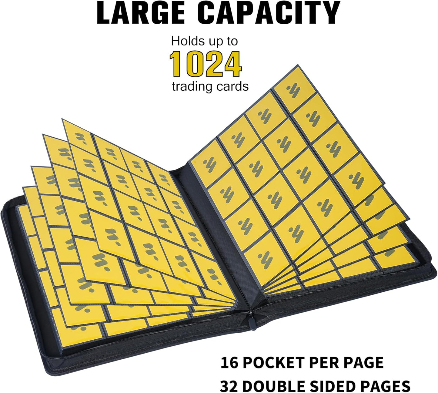 Premium 1000+ Pockets Card Binder,16 Pockets Trading Card Binder Ringless Side Loading Trading Card Album Folder for TCG -Teal