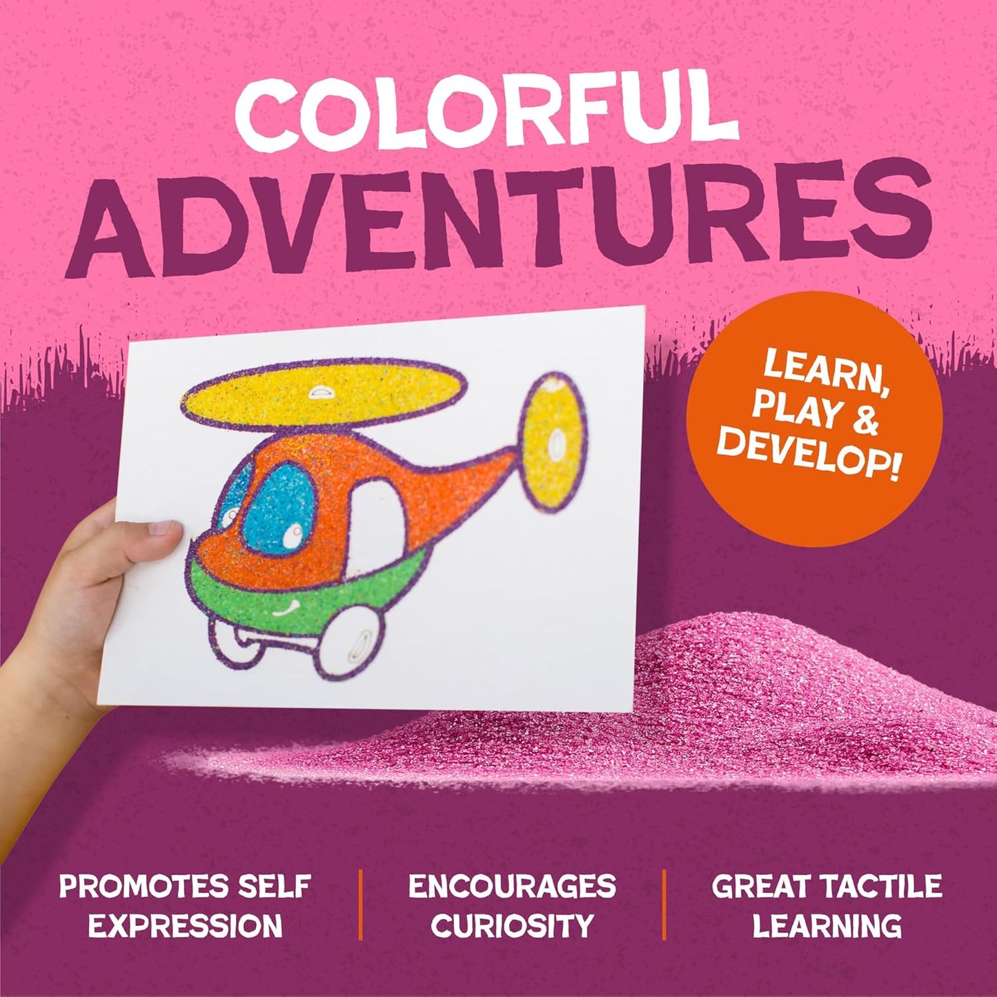Hygloss Colored Sand for Crafts – 3 lb Bottle, Pink – Vibrant Colorful Fine Sensory Play Sand Art Kits for Kids – Classroom Activities for Children 3 4 5 6 7 8 9 10 11 12 – Safe for Ages 3+