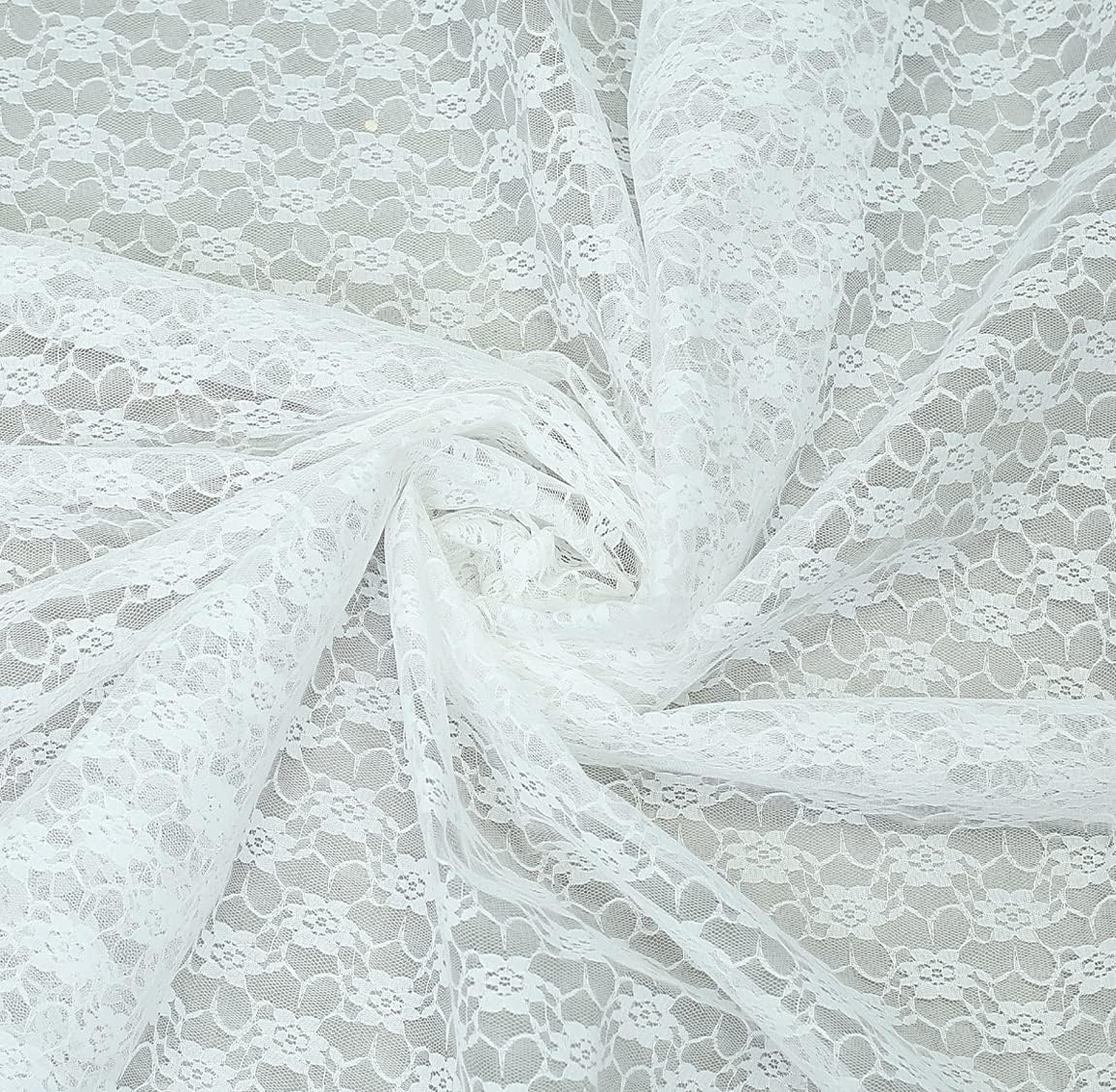 MDS Pack of 15 Wedding 12 x 108 inches Lace Table Runner for Wedding, Decorations for Birthday Parties, Banquets, Graduations, Engagements, and Runners fit Rectangle, Round Table- White