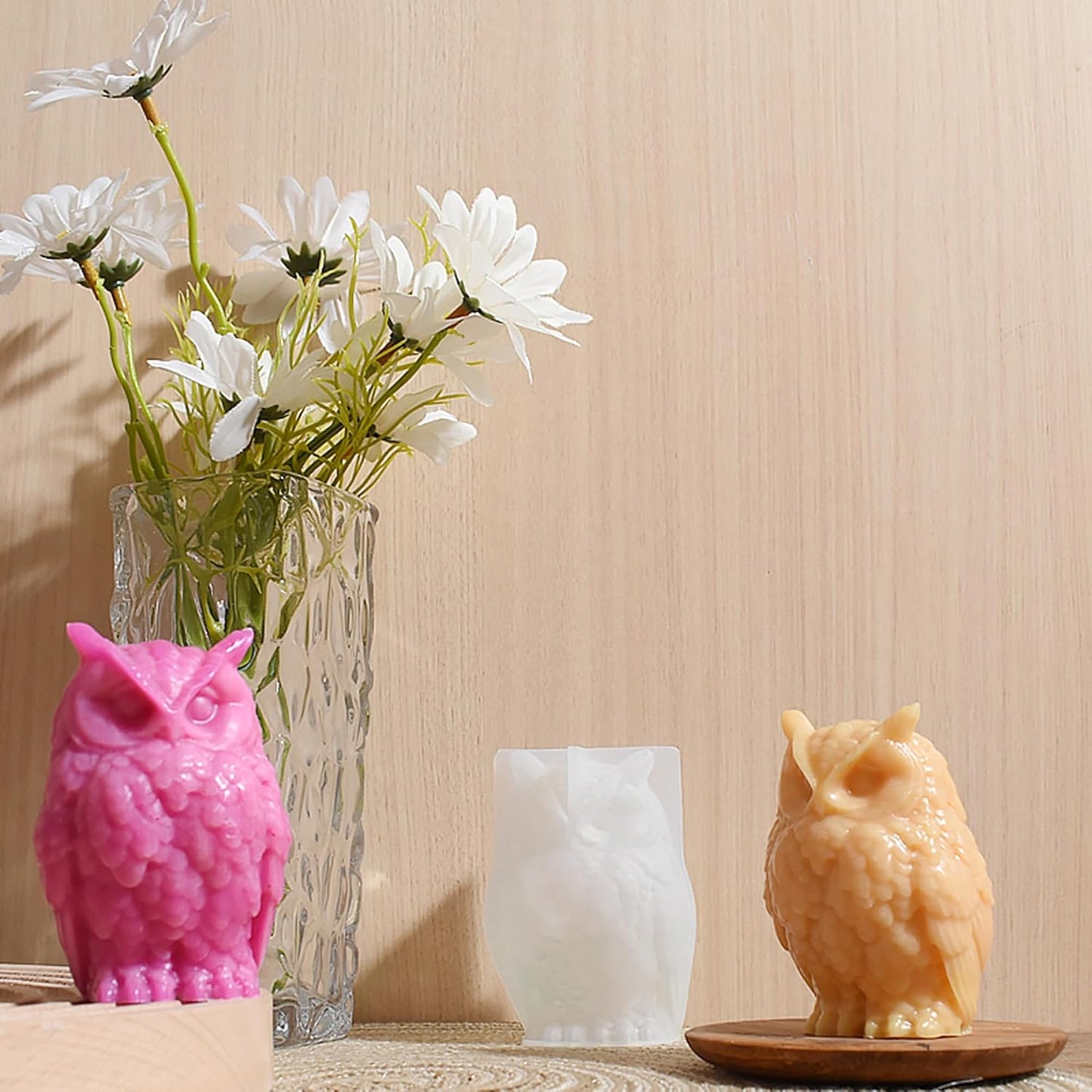 Animal & Owl Resin & Silicone Candle Mold Set - 3D Animal Mold for Home Decor & Candle Making