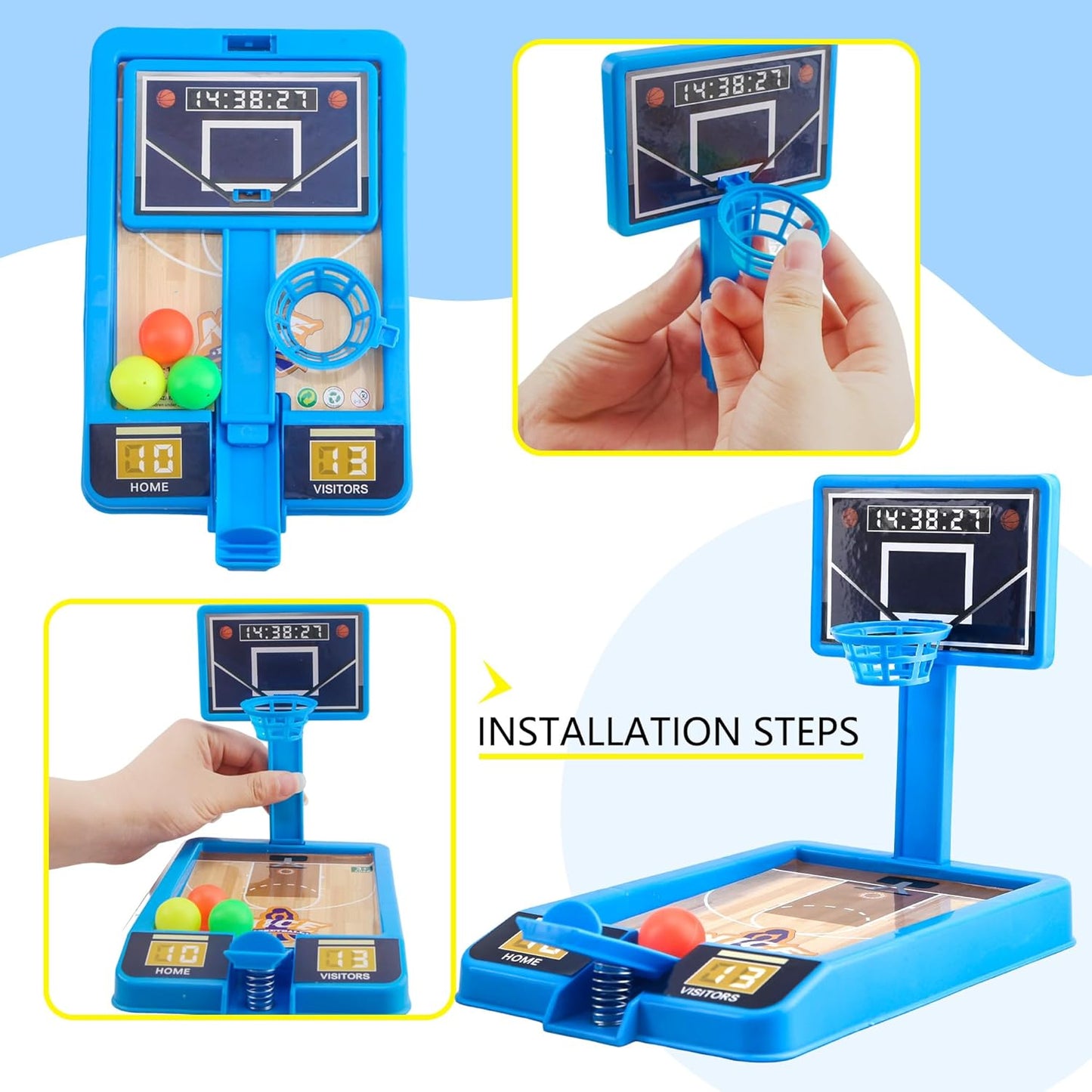 12 Pack Mini Basketball Game Toys Tabletop Basketball Game Desktop Basketball Shooting Game for Kids Goodie Bag Stuffers Party Favors Birthday Gifts, 2 Colors