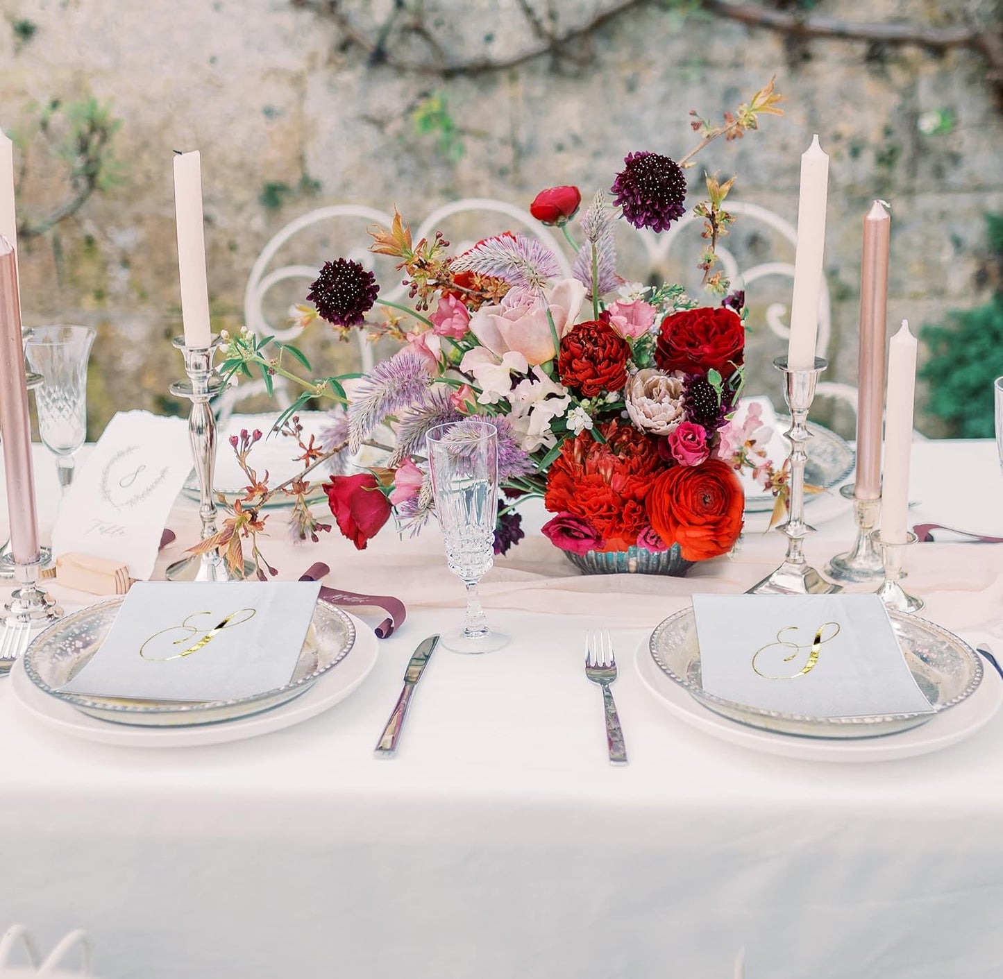 Gift Boutique 100 Gold Monogram Cocktail Napkins Letter S Disposable Paper Pack Elegant Metallic Golden Foil Hand Napkin for Powder Room Wedding Holiday Birthday Party Baby Shower Decorative Towels