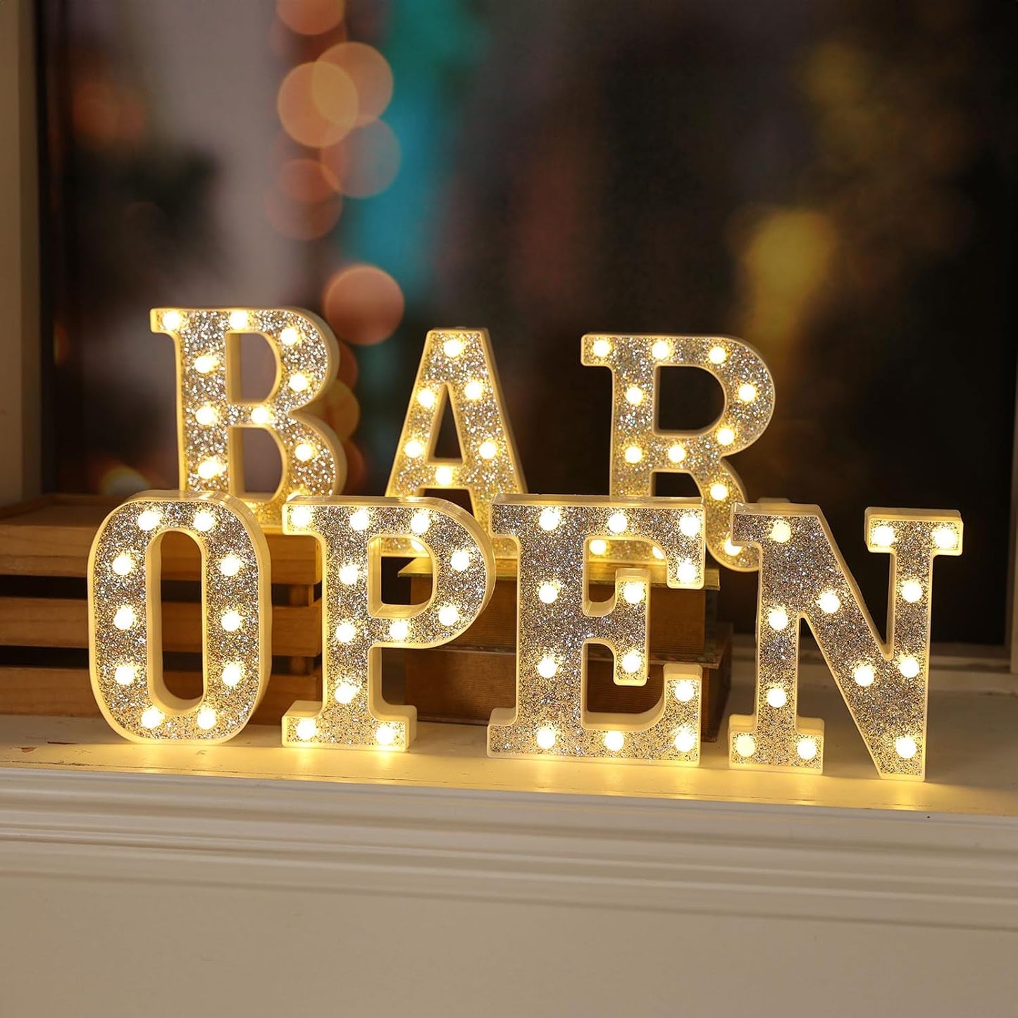 NW LIGHT Light Up Marquee Letter K for Table Decorations, Glitter Alphabet Signs for Prom, Events, or Engagement Party Decor