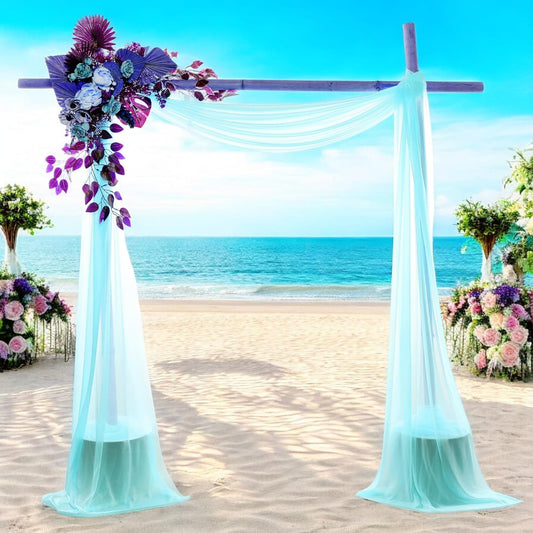 MDS Halloween Chiffon Draping Fabric - 1 Panel, 30" Wide x 50ft Long - Sheer Spooky Arbor & Canopy Drapery for Haunted House Backdrops, Party Ceilings, DIY Costumes & Themed Events - Teal