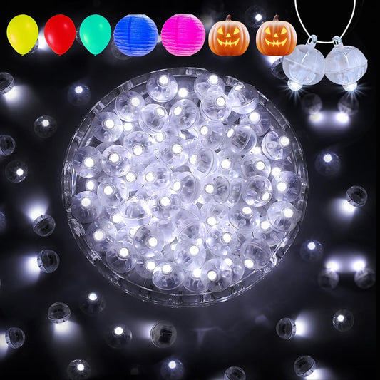 Aogist 50Pcs Balloon Lights with Hook,Long Standby Time,Waterproof Mini Light for Birthday Party Wedding Christmas Halloween Easter Decorative (Steady, Cool White)