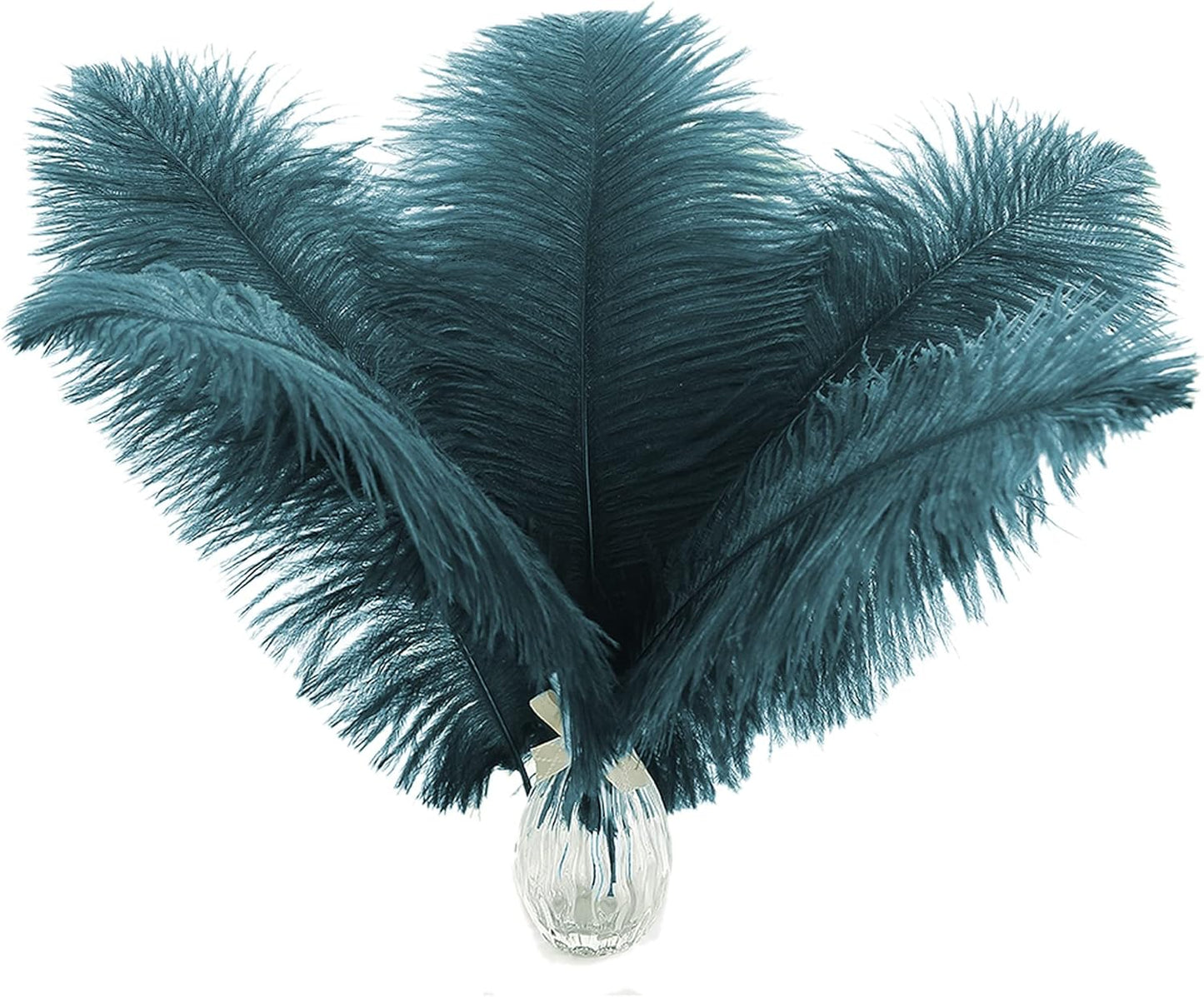 Ballinger Teal Ostrich Feathers Bulk - 24Pcs 8-10inch Feathers for Party Centerpieces,DIY Crafts and Home Decor