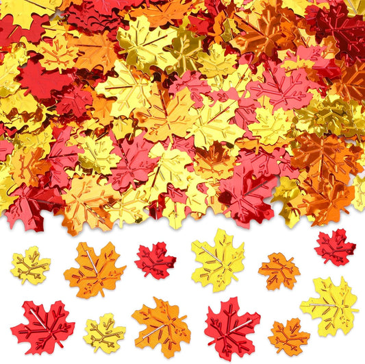 MARFOREVER Fall Glitter Confetti, Thanksgiving Metallic Foil Maple Leaves Fall Party Decorations Scatter Sequins Confetti Sprinkles for Thanksgiving Table Supplies