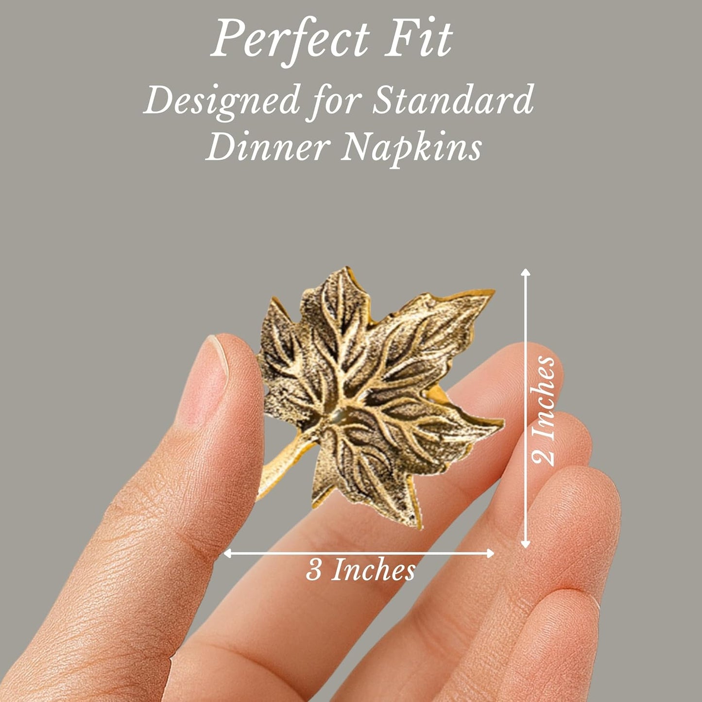 Rustic Napkin Rings Set of 12 - Elegant Leaf Napkin Holders for Dining Table, Wedding, Party, Holiday & Everyday Use - Handmade Decorative Table Accessories (Antique Gold) - ALPHA Living HOME