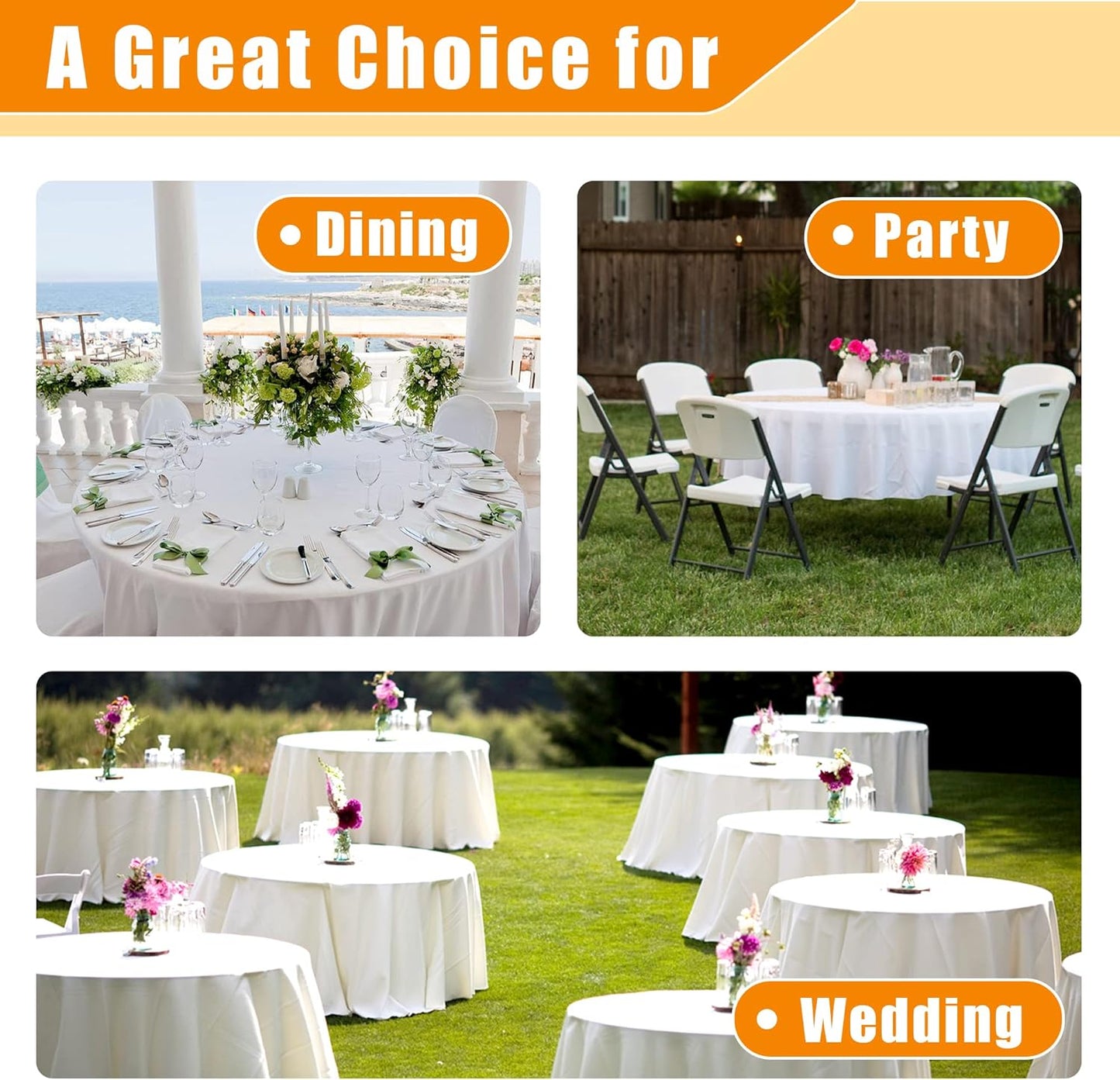 Fitable Green Round Tablecloth 60 inch, Stain and Wrinkle Resistant Washable Polyester Table Cloth for Dining Buffet Parties and Camping