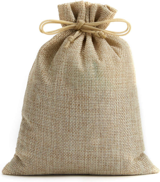 Tendwarm 20 Pcs 5x7 Inch Burlap Gift Bags with Drawstring Recyclable Linen Sacks Jewelry Bag for Wedding Party Favors DIY Craft