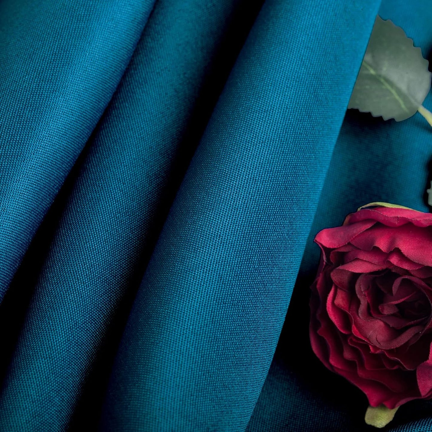 Ascoza 2pack 60x102 Inch Peacock Blue Rectangular Tablecloth 6 Feet Table Cloth in Polyester Fabric for Wedding/Banquet/Restaurant/Parties