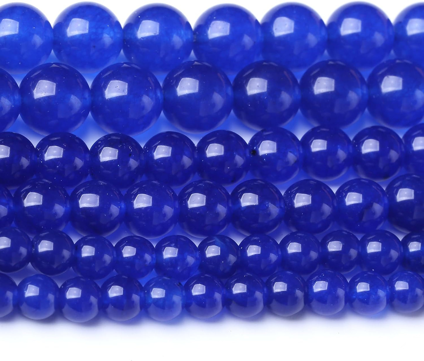 Mysterious Blue Chalcedony Stone Beads Gemstone Round Crystal Energy Jade Beads Stone Beads for Jewelry Making DIY Bracelet Necklace Jewelry Making 1 Strand 15.5inch 4MM