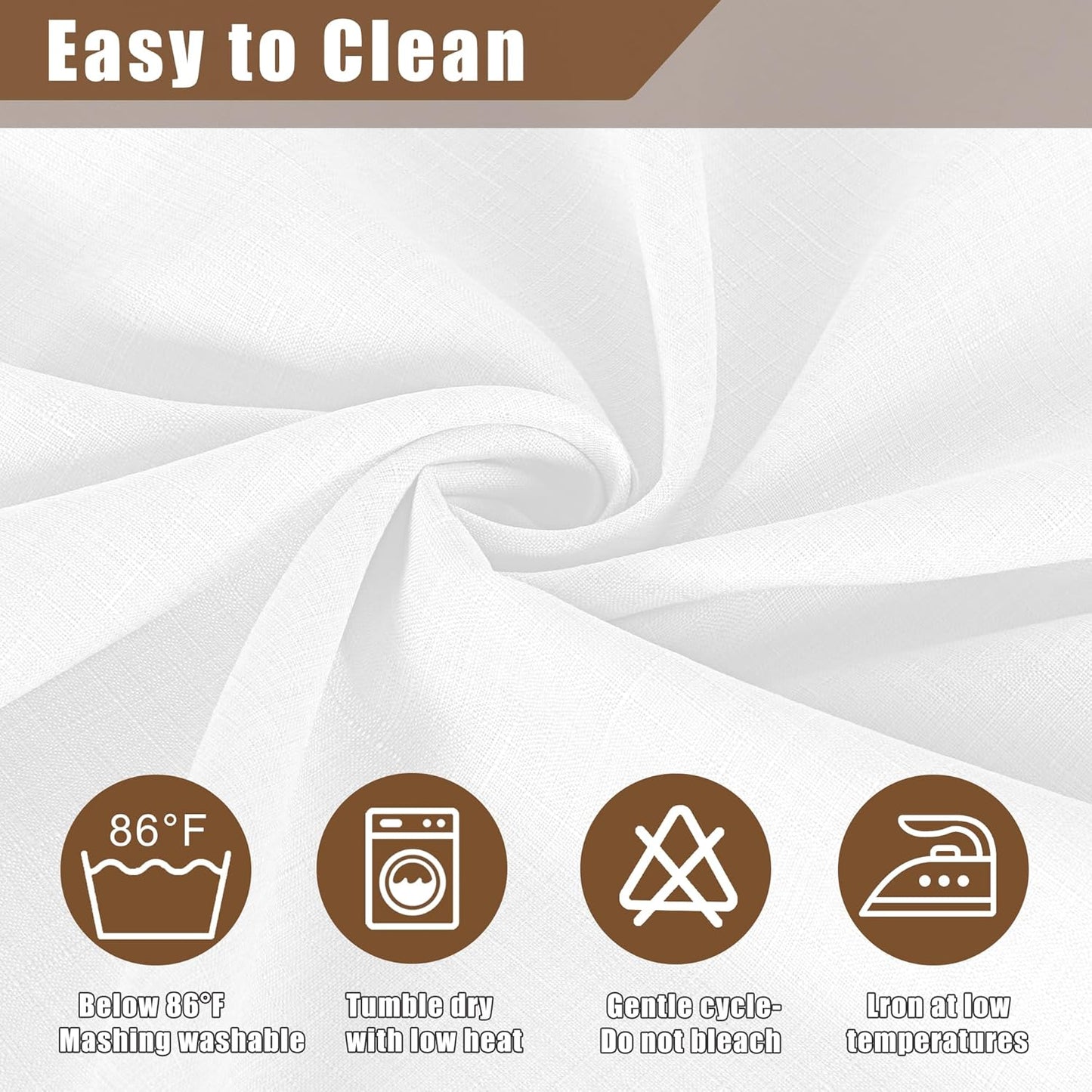 Fitable Faux Linen Tablecloths 2 Pack, Faux Burlap Fabric Table Clothes for Rectangle Tables, Rustic Table Covers for Kitchen Dining, Party, Farmhouse (White, 54 x 78 Inch)