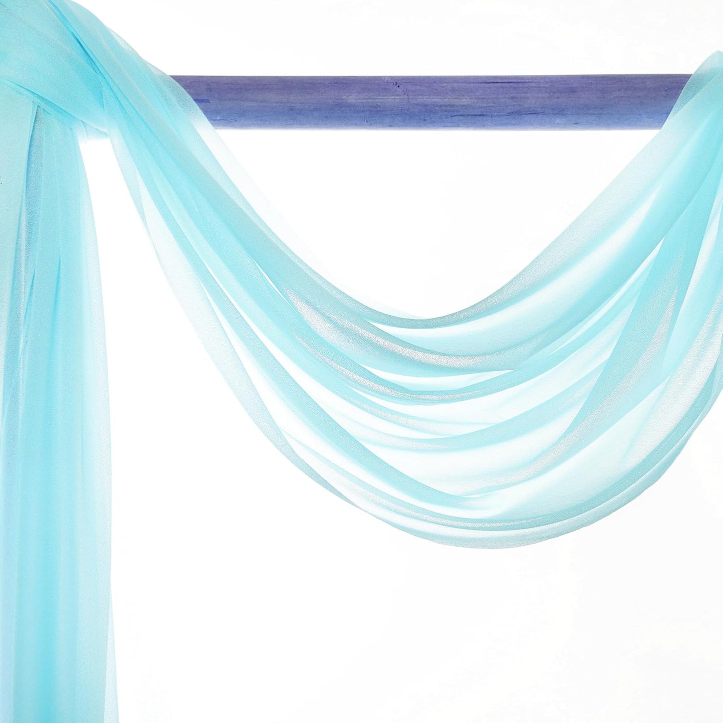 VDS Pack of 1 Panel (30 Inch X 30 Feet) Wedding Arch Draping Fabric Sheer Chiffon Fabric Drapery for Wedding Ceremony Reception Swag Backdrop Canopy Chuppah ARBO Altars Decoration (Teal)