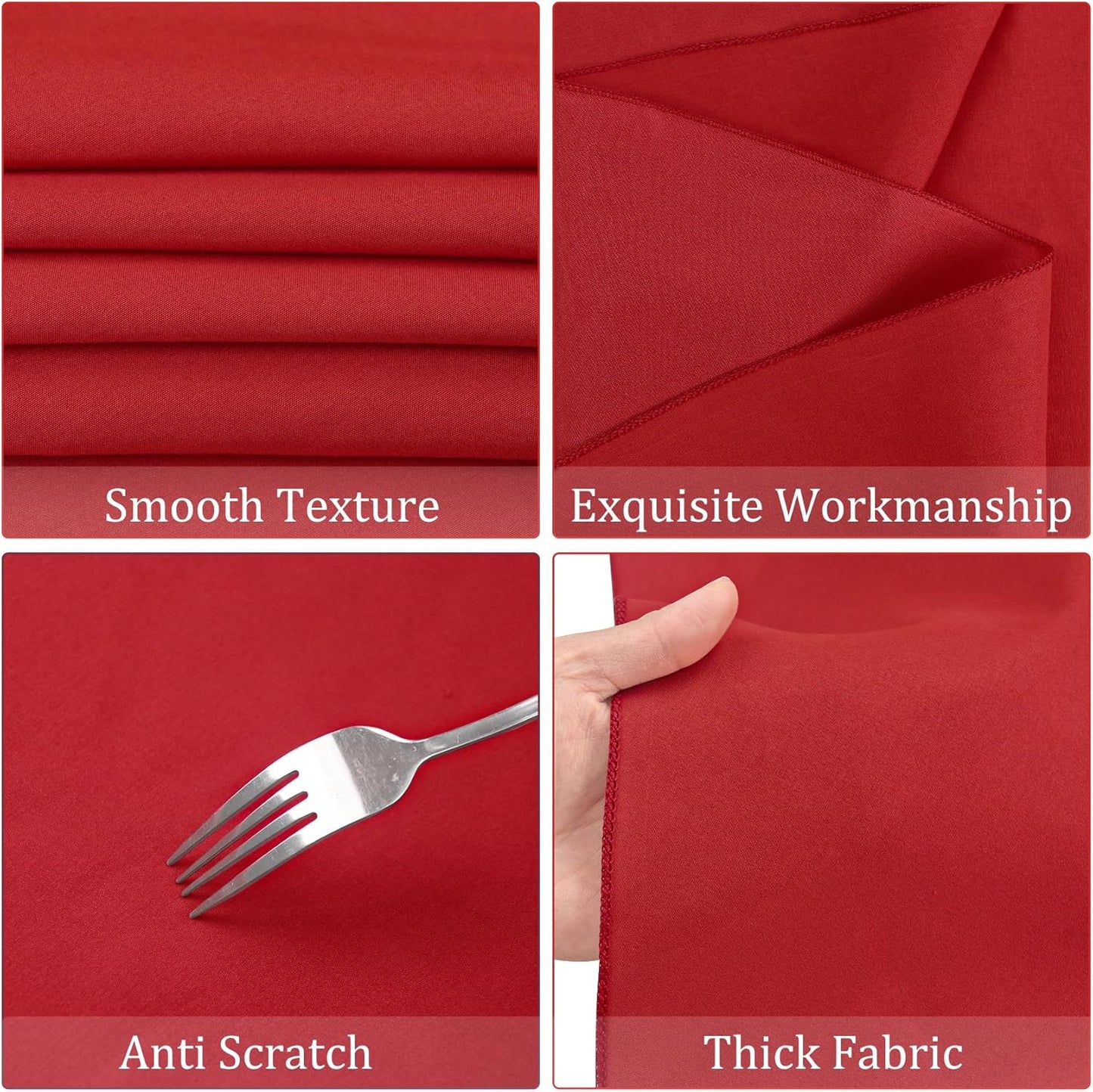 8 Pack Premium Round Tablecloth - 120 Inch Red Washable Polyester Fabric Table Covers for Wedding Party Reception Banquet Buffet Restaurant