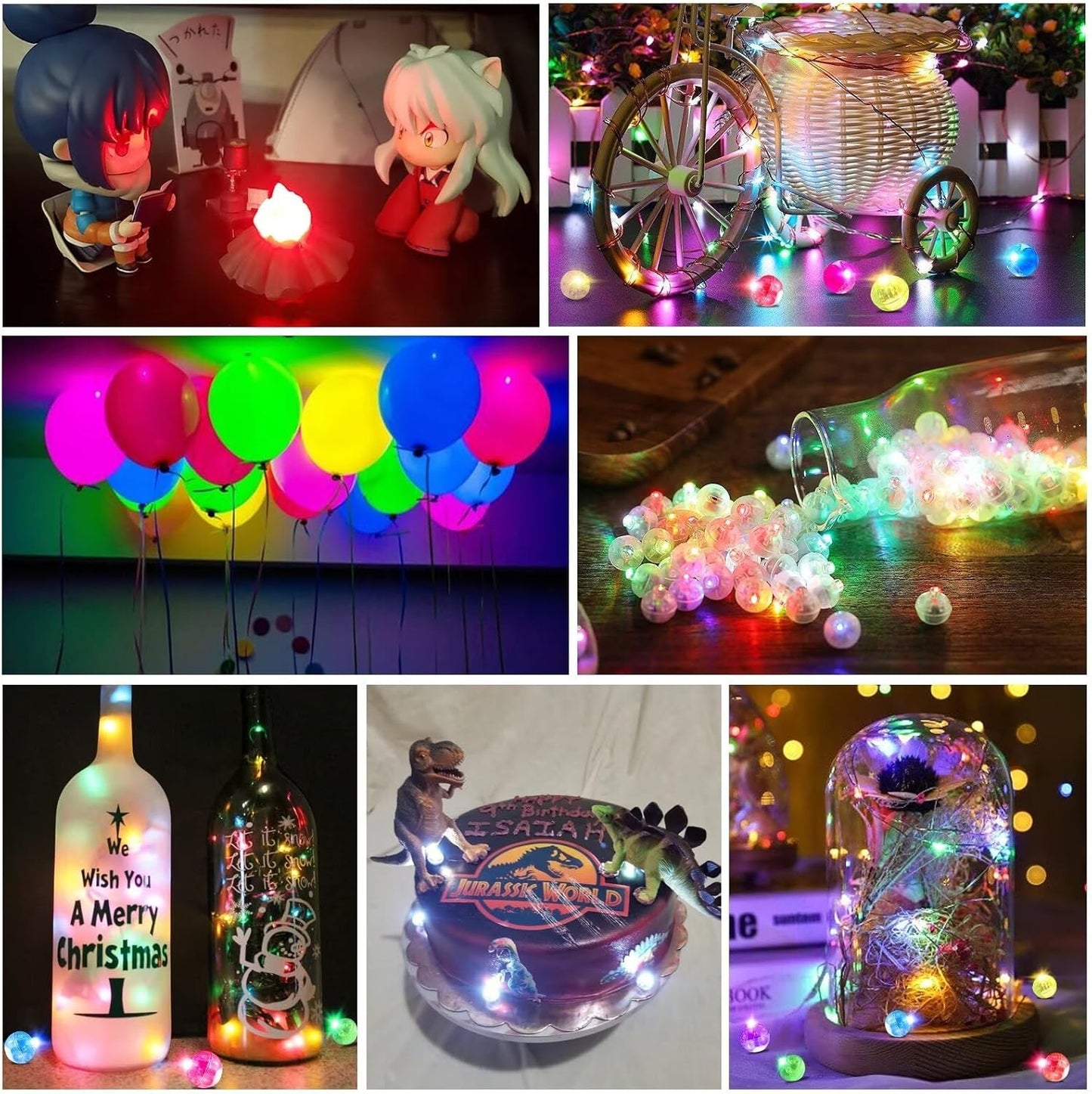 100Pcs Balloon Lights with Lanyard, Long Standby Time Mini Balloon Lights, LED Multicolor Flash Round Ball Lamp for Paper Lantern, Wedding, Birthday Halloween Easter Christmas Decorative