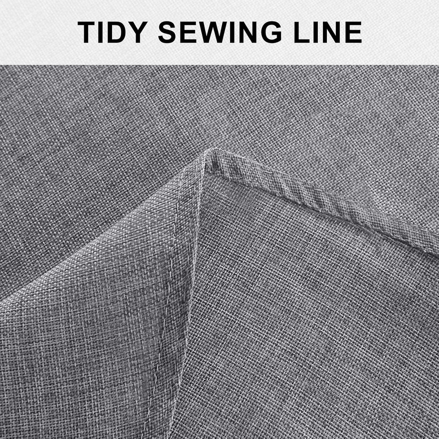 Hiasan Table Cloth Round Linen Tablecloth 120 Inch - Wrinkle and Stain Resistant Washable Polyester Fabric Table Cloth for Dining Room Kitchen Party, Grey