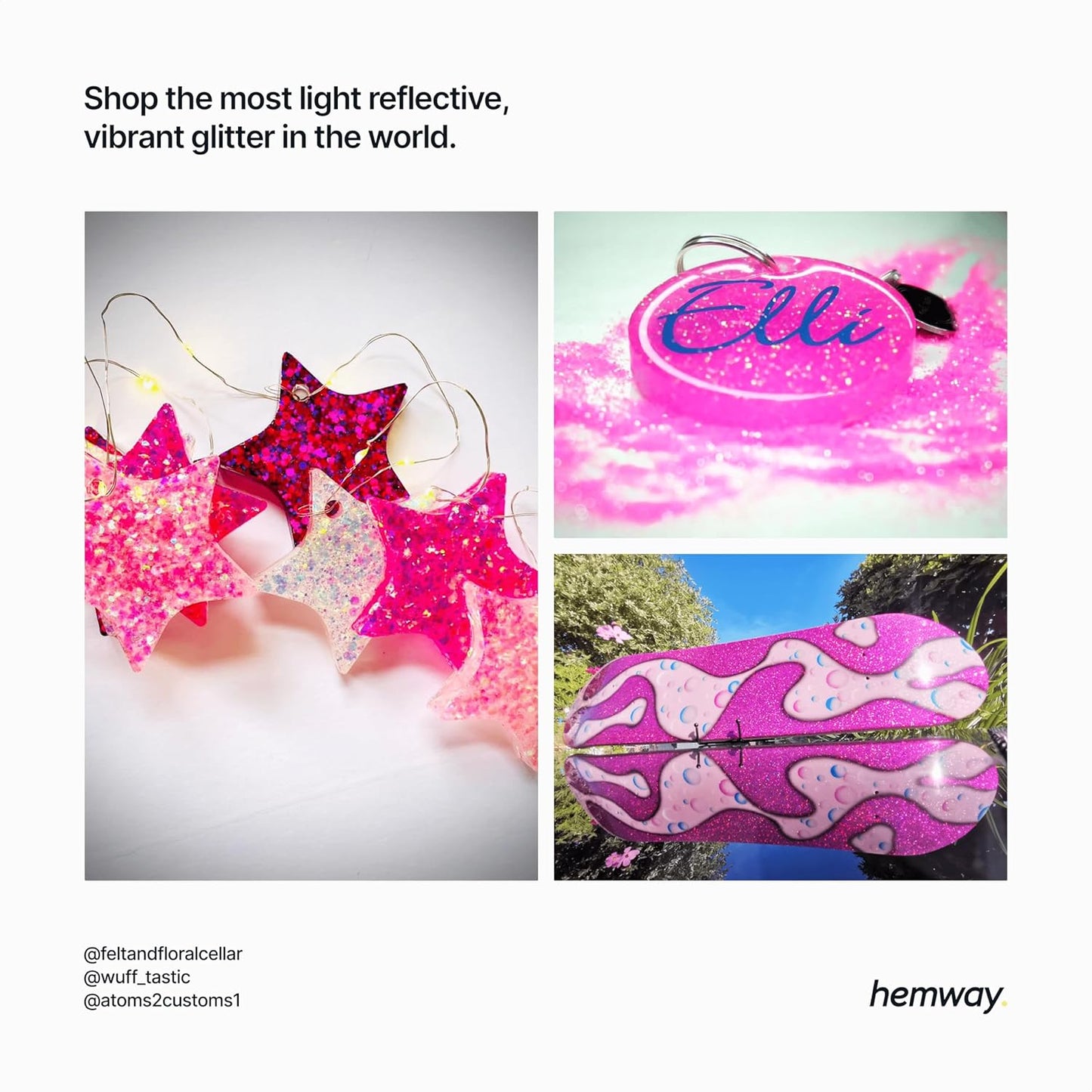 Hemway Eco Friendly Biodegradable Glitter 100g / 3.5oz Bio Cosmetic Safe Sparkle Vegan for Face, Eyeshadow, Body, Hair, Nail and Festival Makeup - Extra Chunky (1/24" 0.040" 1mm) - Pink Holographic