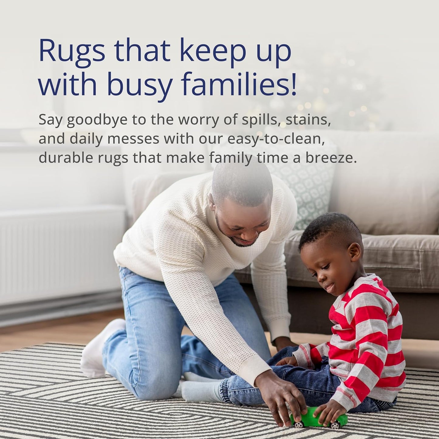 Abani Nuevo Collection Area Rug - Mid-Century Black & Ivory Arch Knot Design - 5' x 8' - for Living Room, Bedroom & Office