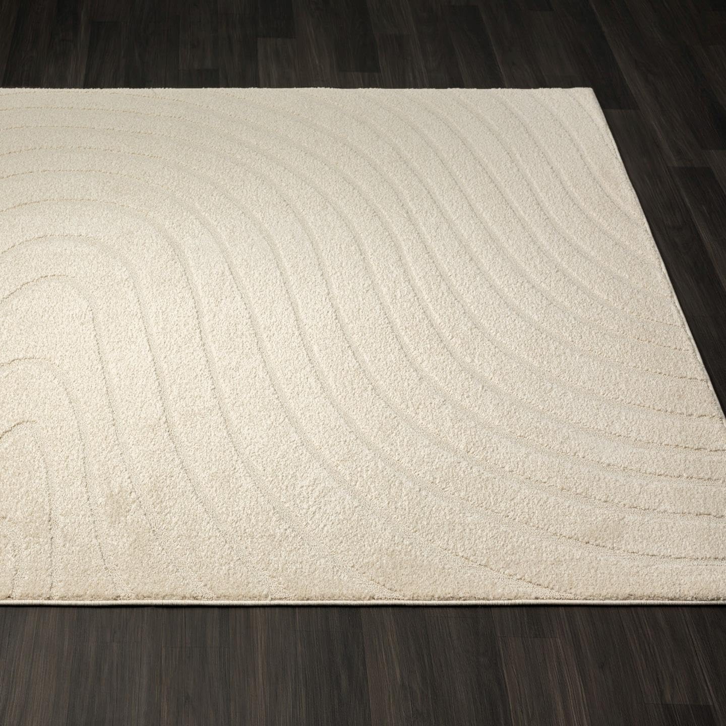 LUXE WEAVERS Modern Geometric Wave Cream 6x9 Area Rug