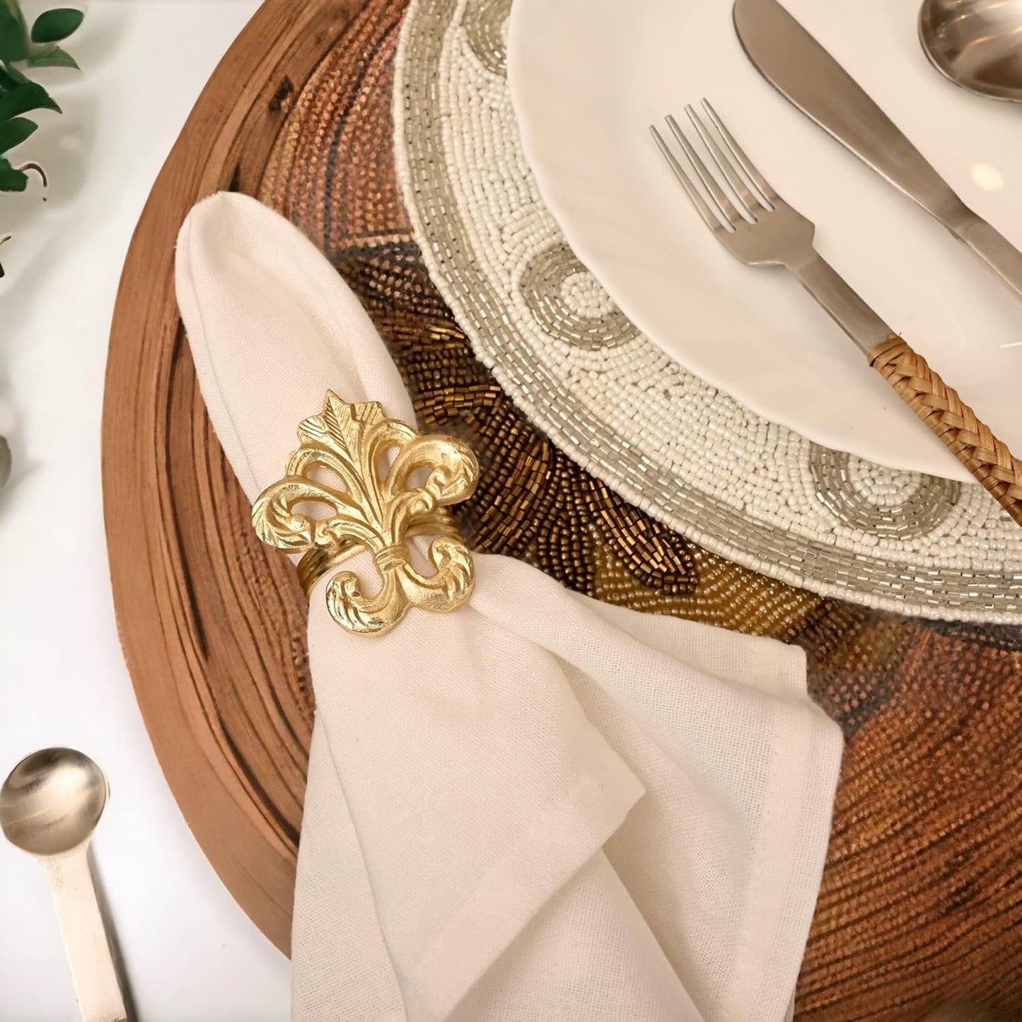 12-Pack Gold Napkin Rings - Shiny Metal Napkin Rings - Premium Lightweight Metal Napkin Holders for Elegant Dining, Weddings, Parties & Everyday Décor - ALPHA Living HOME