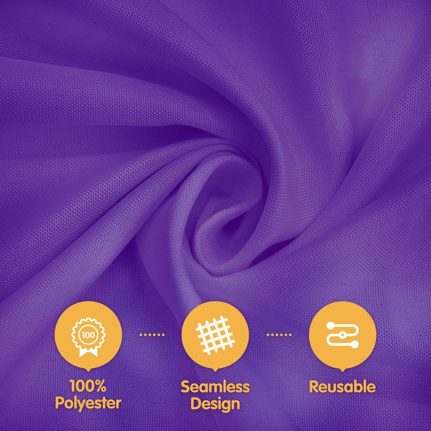 BRILLMAX 4 Pack Purple Round Tablecloths 132 Inch - Circle Bulk Linen Polyester Fabric Washable Table Cloth Cover for Wedding Reception Banquet Birthday Party Buffet Restaurant