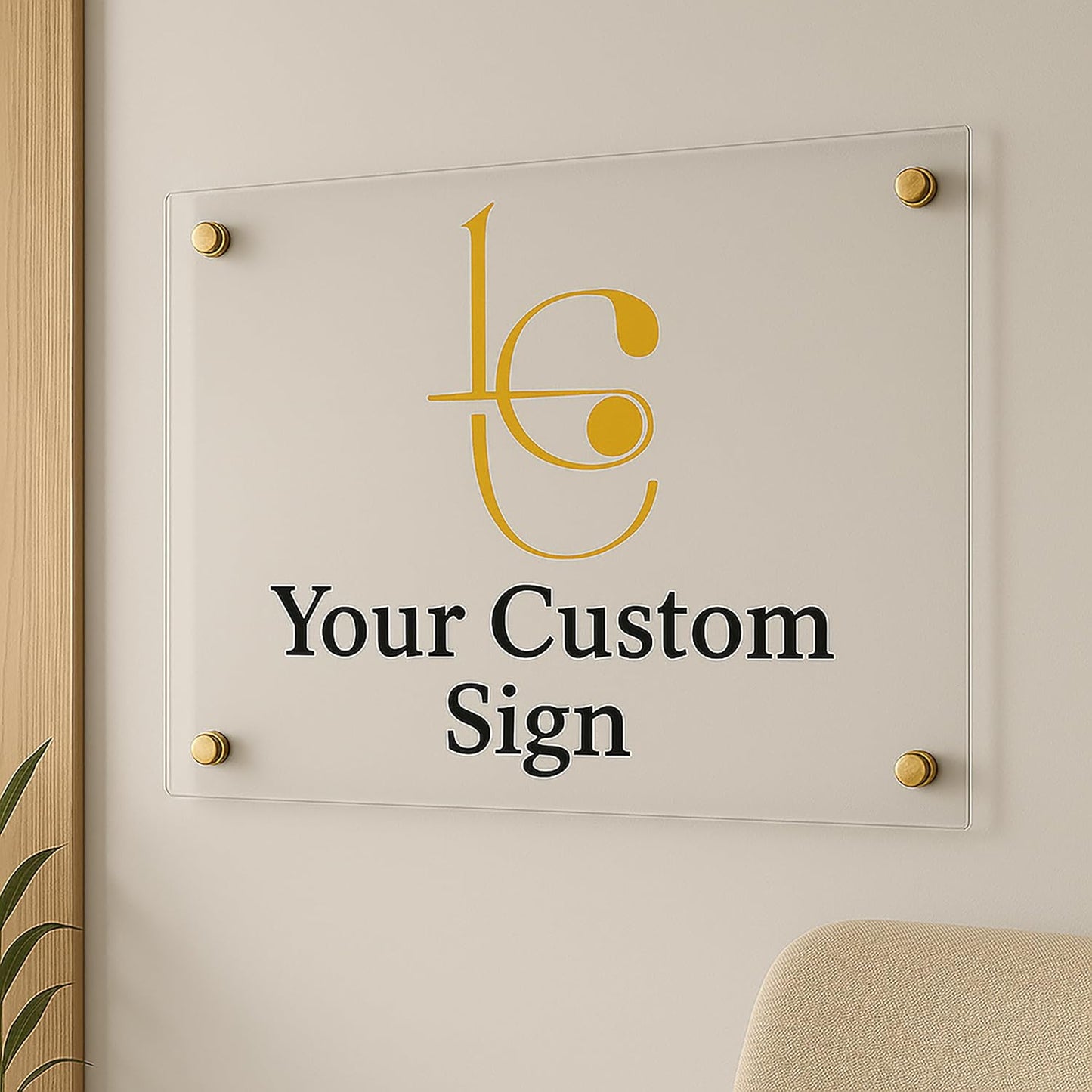 Large Custom Business Logo Sign, Personalized Acrylic Store Front Sign For Office, Wall Hanging, Gift For Business, Company Logo Display, Custom Office Plaque