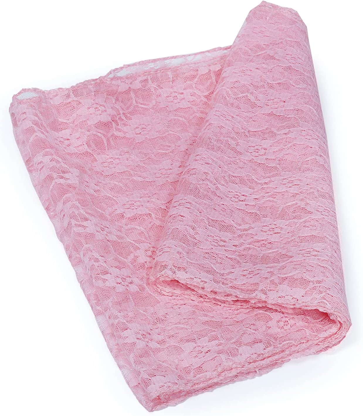 MDS Pack of 10 Wedding 12 x 108 inches Lace Table Runner for Wedding, Decorations for Birthday Parties, Banquets, Graduations, Engagements, and Runners fit Rectangle, Round Table- Blush Pink