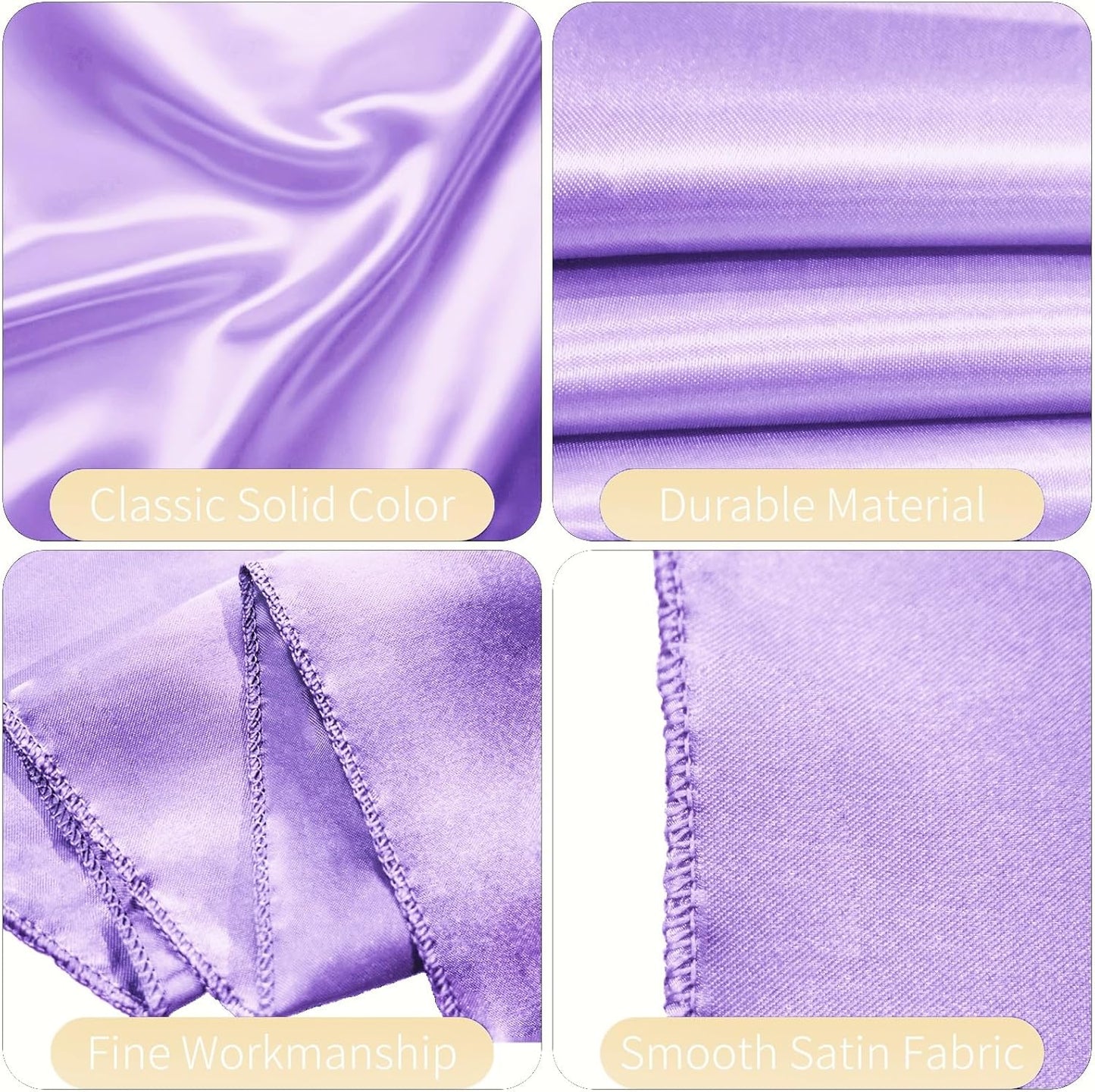 100 PCS Satin Chair Sashes Decorative Bow Chair Sashes Ties Back Ribbon Bows Chair Cover Band for Wedding Party Ceremony Reception Events Banquet Home Kitchen Chair Cover Decor(7x108inch,Lavender)