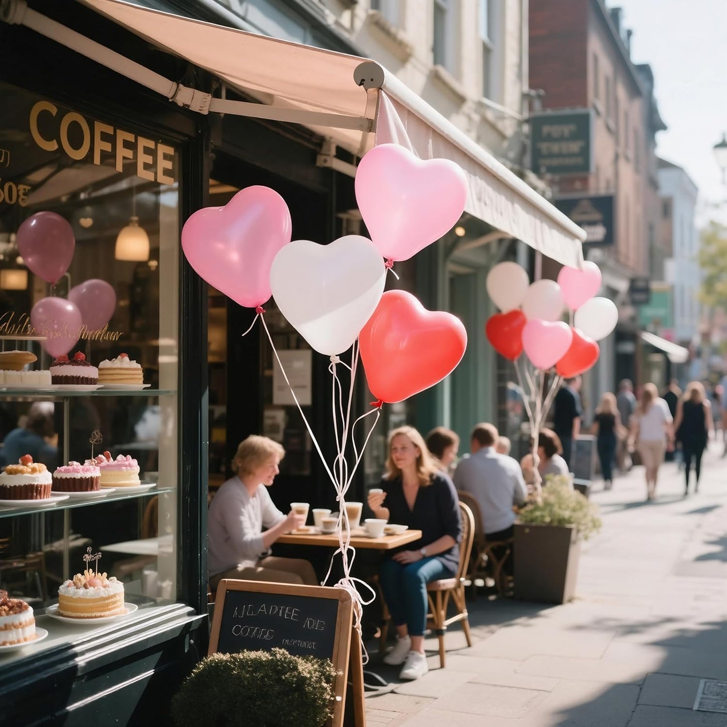 50 Pcs Heart Shaped Balloons, 12 Inch Romantic Valentine Balloons Kit, Red Pink and White Balloon for Wedding Anniversary Engagement Valentines Day Decor