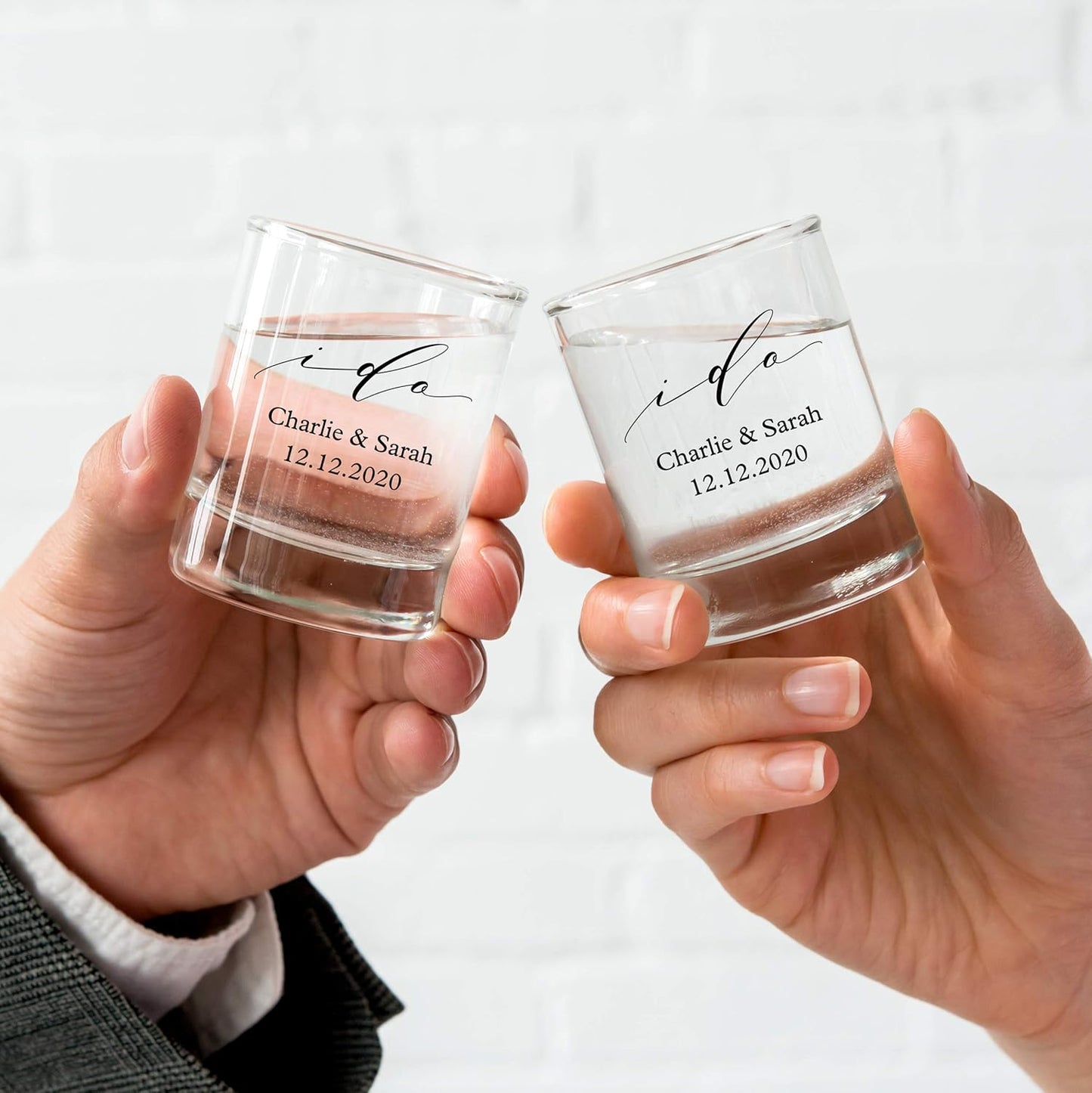 WEDDINGSTAR Personalized 2.75oz Shot Glass Customizable Full Color Print - 36 pack