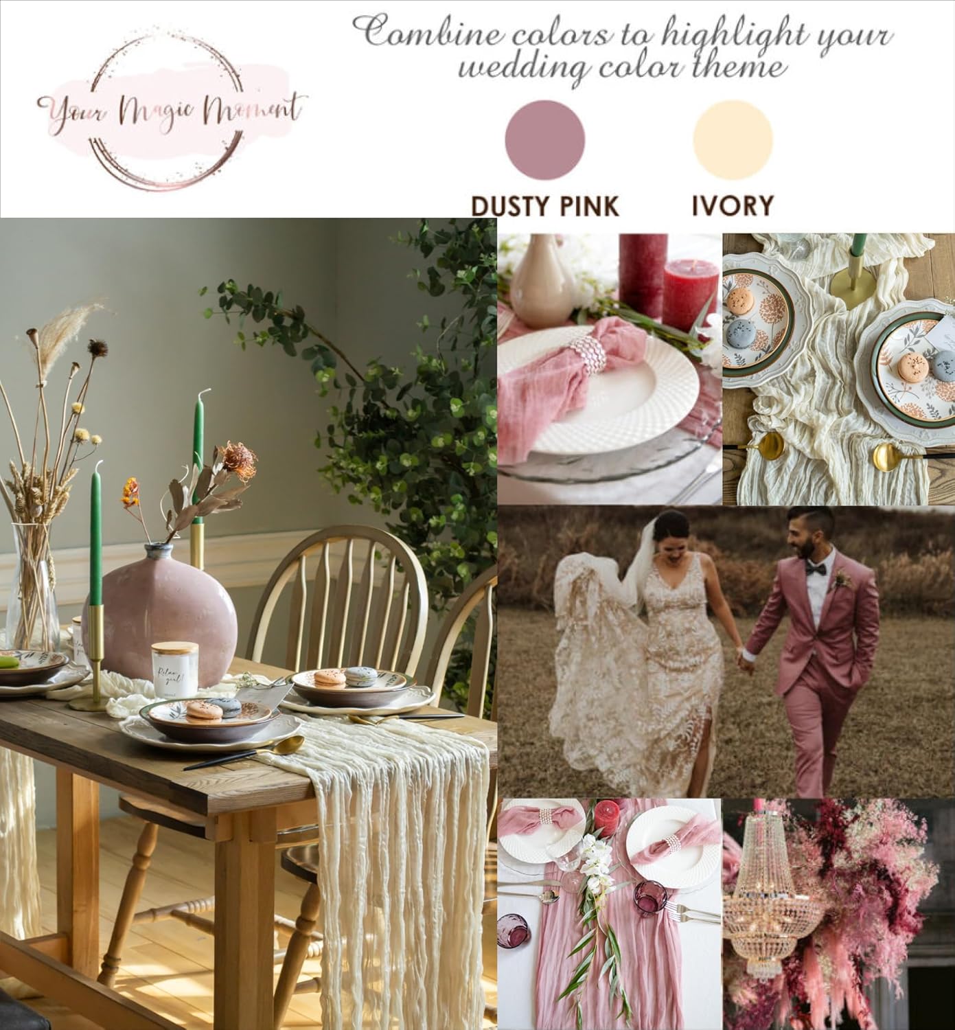 Ivory Cheesecloth Table Runner 141 inches Long Cream Gauze Table Runner for Bohemian Wedding Baby Shower Decorations or Bridal Shower Décor