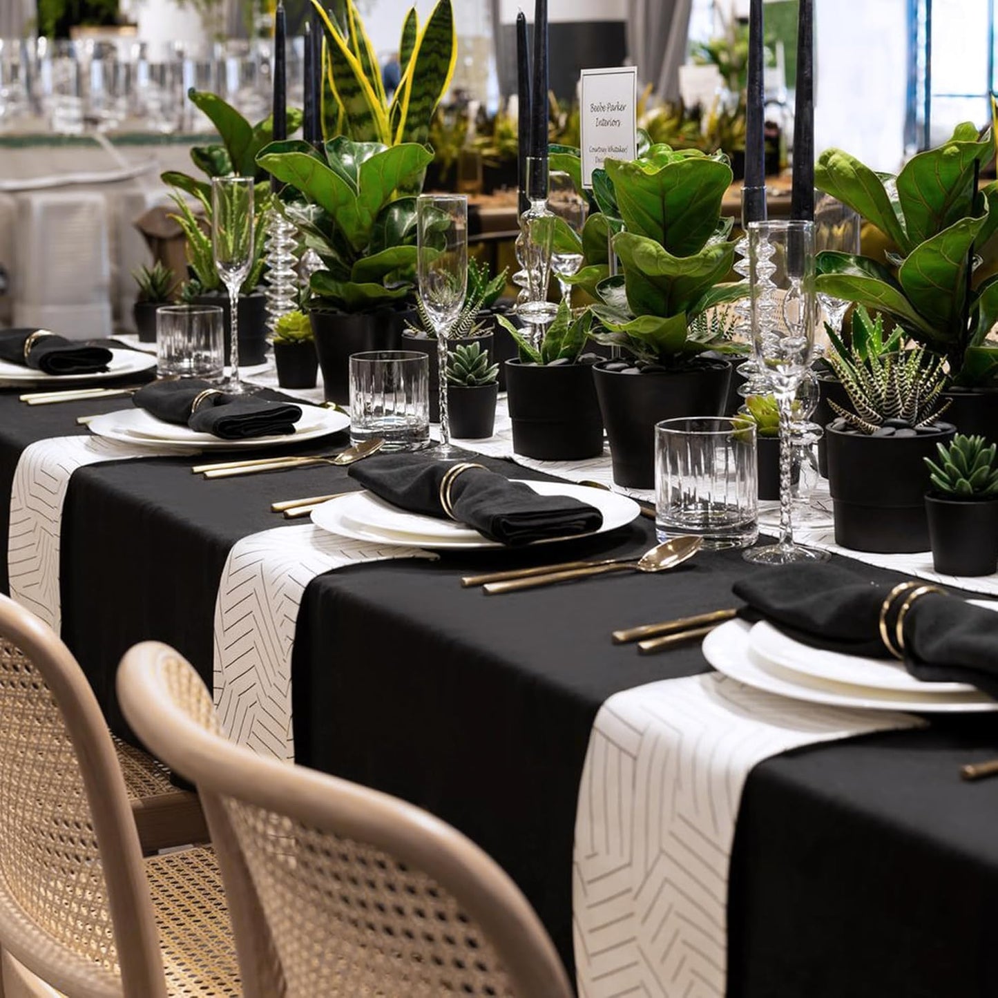 sancua 10 Pack Black Tablecloth 60 x 102 Inch, Rectangle Table Cloth for 6 Feet Tables - Stain and Wrinkle Resistant Washable Polyester Table Cover for Dining Tables, Buffet Parties and Camping