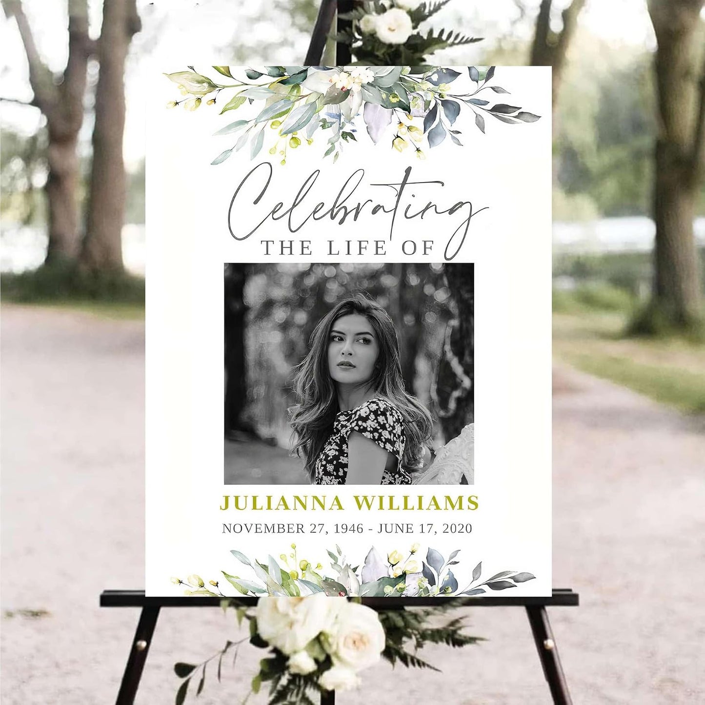 Personalized Funeral Welcome Signs, Celebration Of Life Yard Sign, Celebration Of Life Decoration, Custom Memorial Signs, Minimalist Celebrate of Lifes Sign With Photo, Memory Signage For Funerals #15
