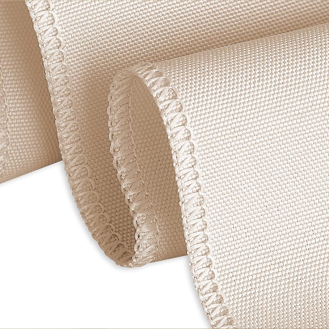 LTC LINENS 2 Pack 108 Inch Round Tablecloth Beige - Great for 48 Inch Round Table Floor Length - Wrinkle Resistant Polyester Fabric Cloth for Wedding