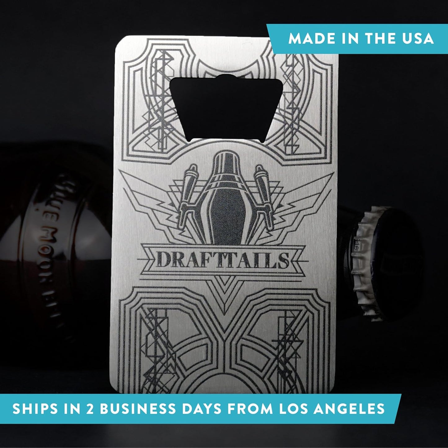 Custom Metal Bottle Opener Business Cards (Stainless Steel, 300 pcs) - 2 Business Days Personalized Stainless Steel Bottle Opener With Your Logo Printed 1.5mm Thick