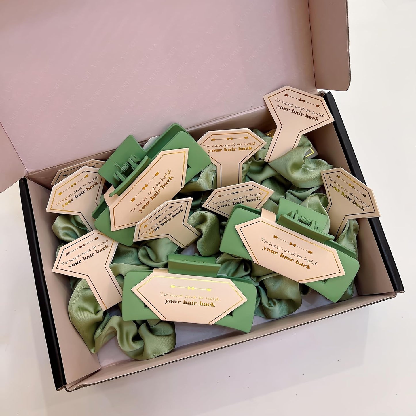 36pcs Bridesmaid Scrunchies Proposal Gifts Bachelorette Hair Claws Clips Girls heart sunglasses for Wedding Party Favors (Sage Green)