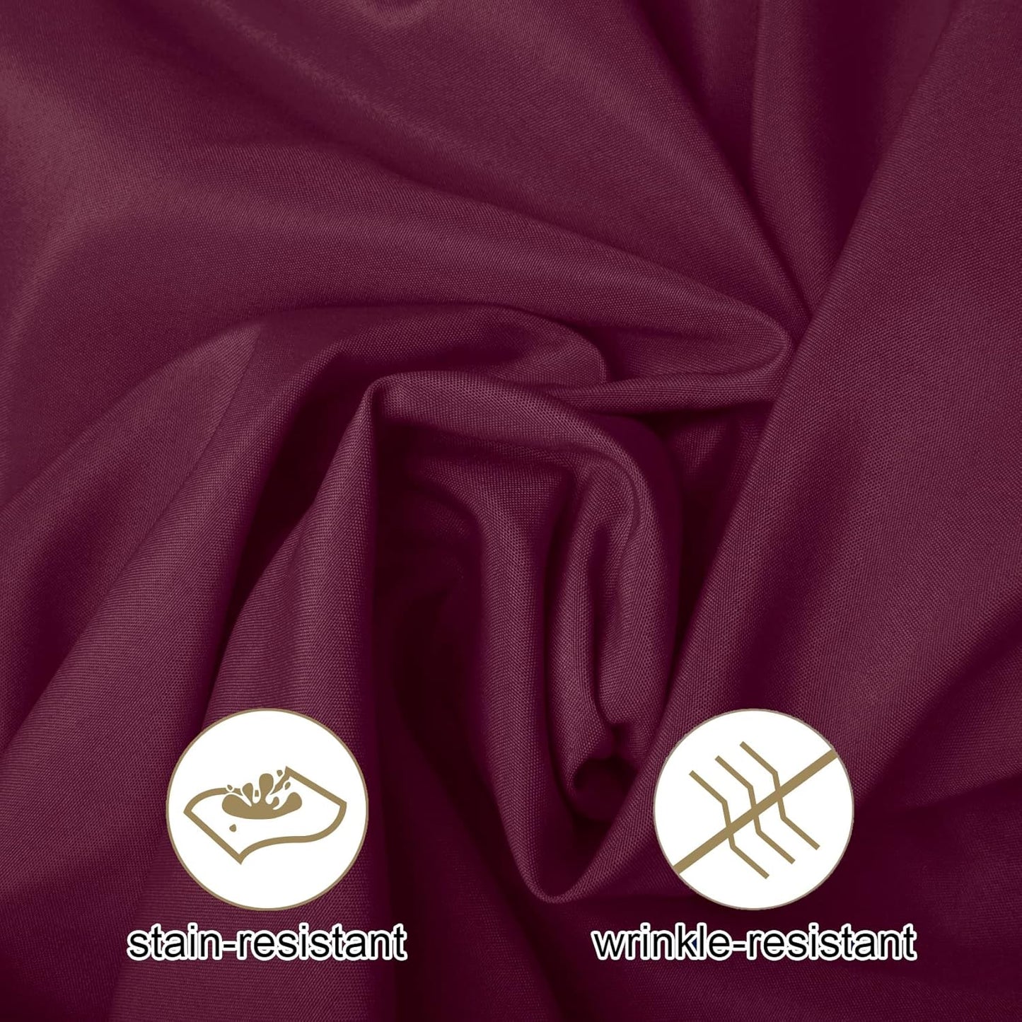 Ascoza 2pack 90 Inch Burgundy Round Tablecloth in Washable Polyester Fabric for Wedding/Banquet/Restaurant/Parties