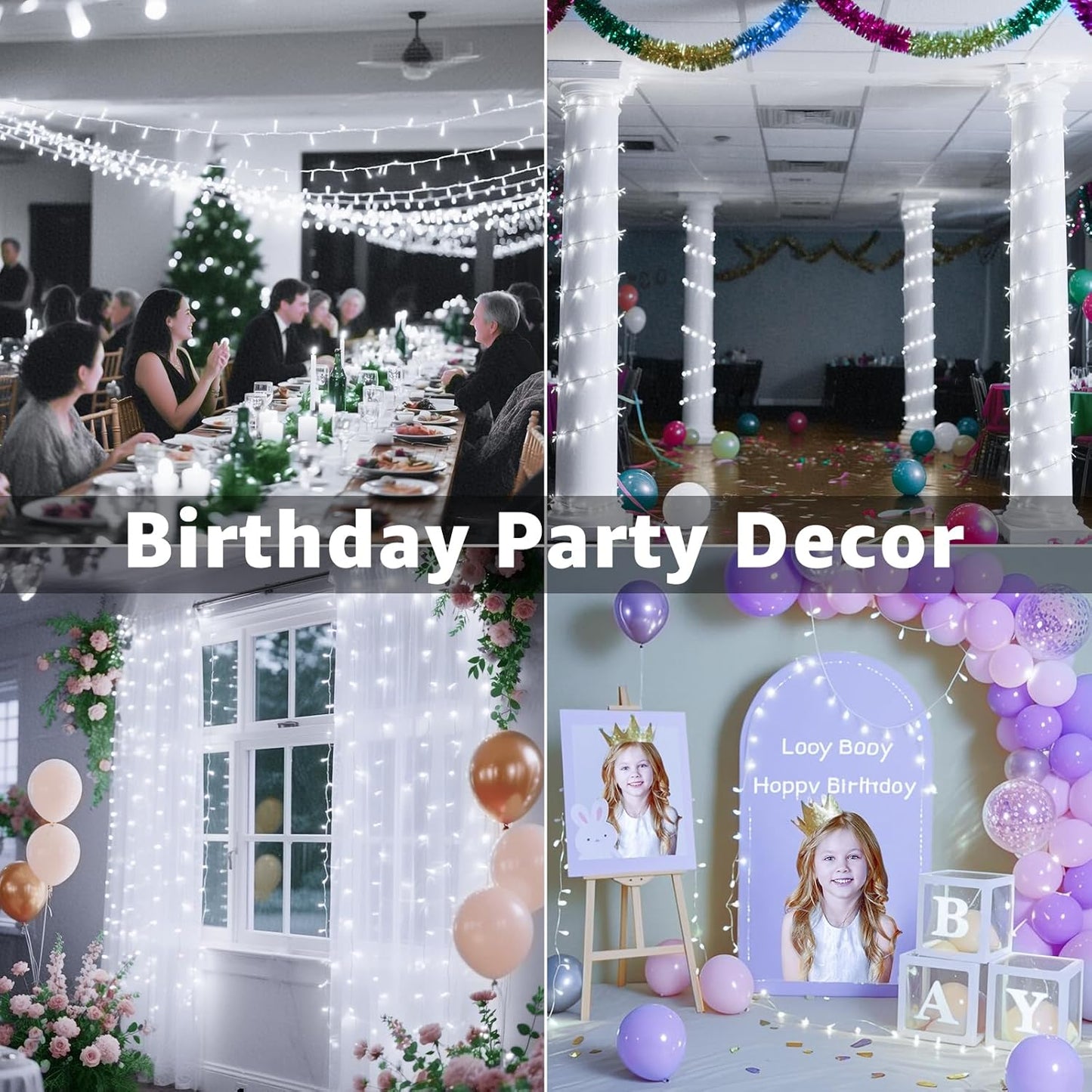 Christmas Decorations Connectable White String Lights Indoor, 150 LED Super Bright String Lights, 8 Modes Christmas Lights Plug in Twinkle Fairy Lights for Classroom Decorations