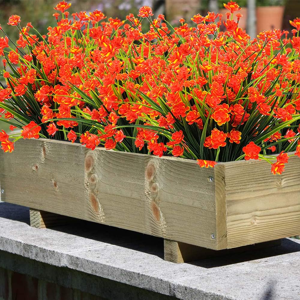 10 Bundles Artificial Daffodil Outdoors Flowers (Orange)