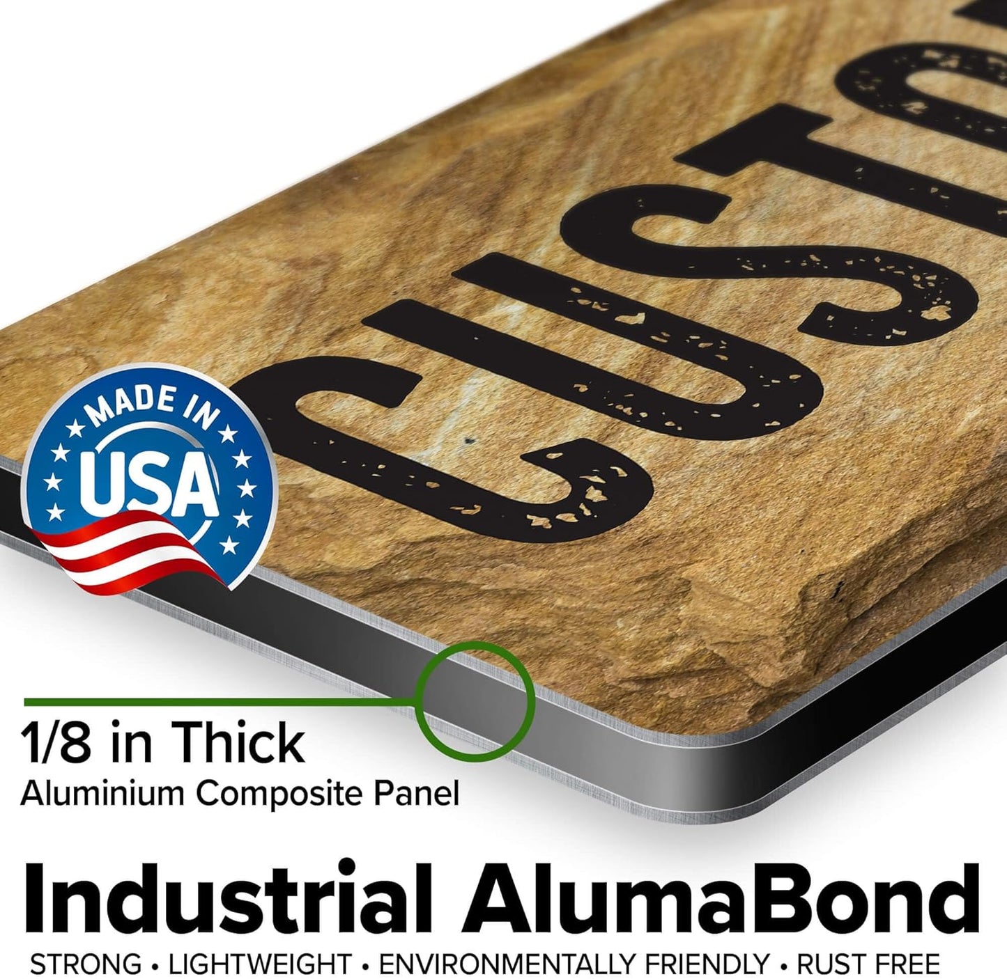 Custom Sign, Custom Street Sign, 11 Font Colors, 13 Font Styles, 4 Hole Options, 22 Sizes, 6x18 Inches, Rust Free DiBound, Fade Resistant, Made in USA by My Sign Center (Stone)