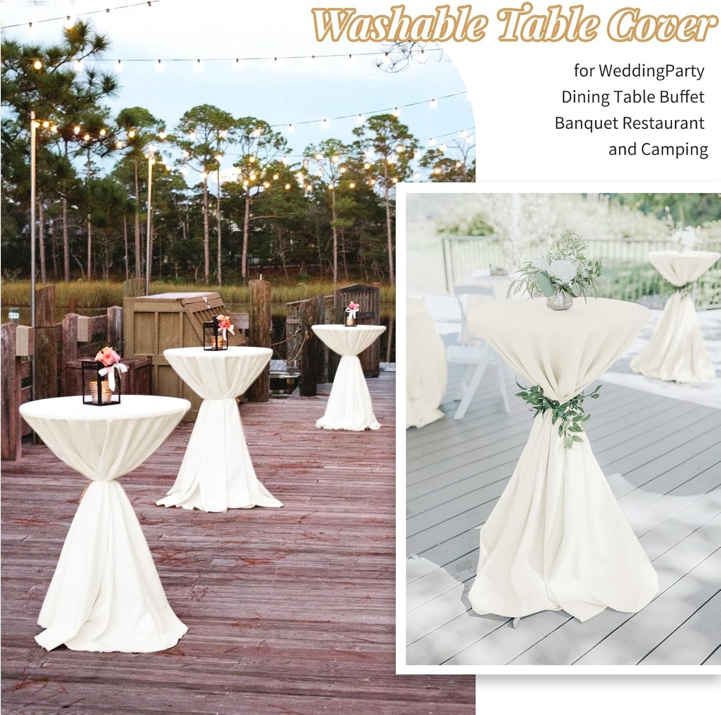 fani 12 Pack 90 Inch Round Tablecloth Ivory Polyester Fabric Table Cloth for Round Table,Washable Table Cover for Wedding Party Dining Table Buffet Banquet Restaurant and Camping