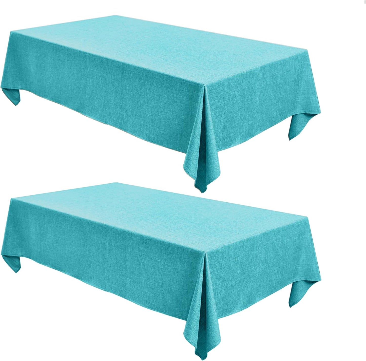 Fitable Square Table Cloth Linen Textured: Water & Stain Resistant Farmhouse Tablecloth, Washable Burlap Table Covers for Kitchen Dining Party(2 Pack, 54x54 Inch, Teal)