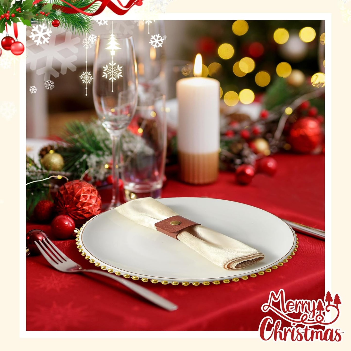 APTWOW Leather Napkin Rings Set of 12 - Fall Thanksgiving Napkin Rings Bulk, Brown Vintage Farmhouse Napkin Holder for Wedding Party Birthday Banquet Table Decor and Daily Use