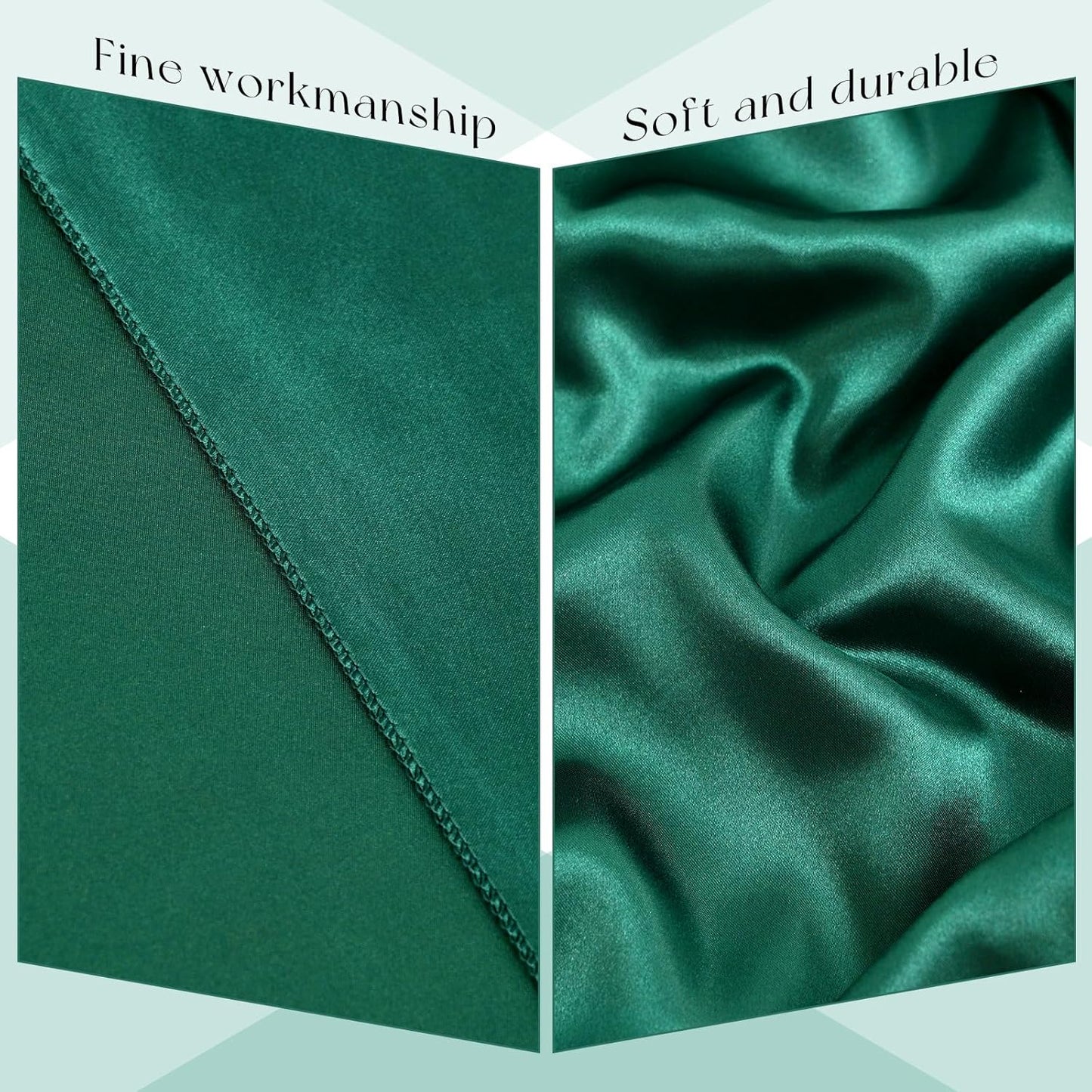 6 Packs Satin Tablecloth 120 Inch Dark Green Round Table Cloth Silk Tablecloth Smooth Fabric Overlay Satin Table Cover Decoration for Wedding Party Banquet Events