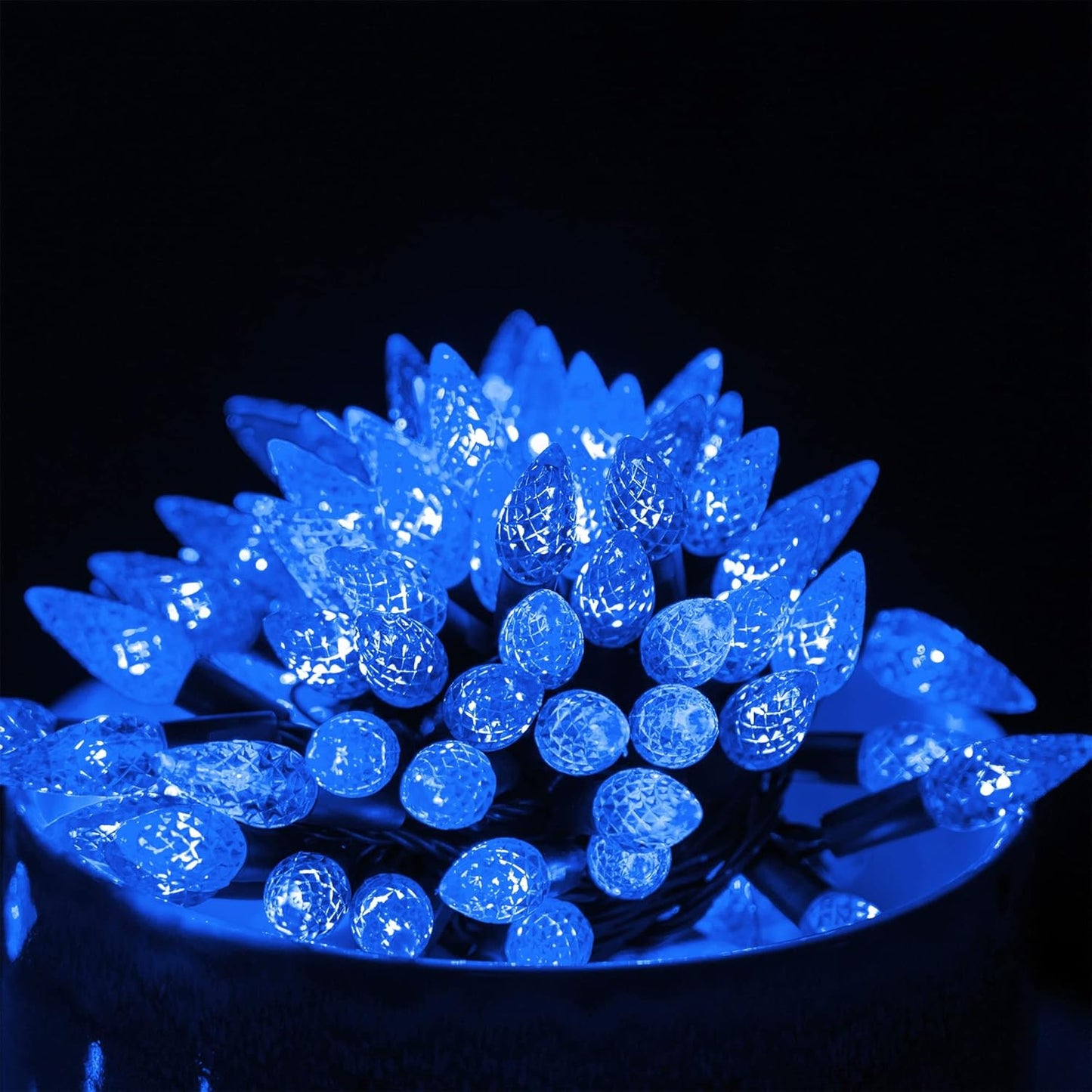 Dazzle Bright 100 LED C6 33 FT Waterproof Connectable Green Wire Fairy Lights, 8 Modes Christmas String Lights for Indoor Outdoor Home Garden Yard Xmas Tree Decorations (Blue)