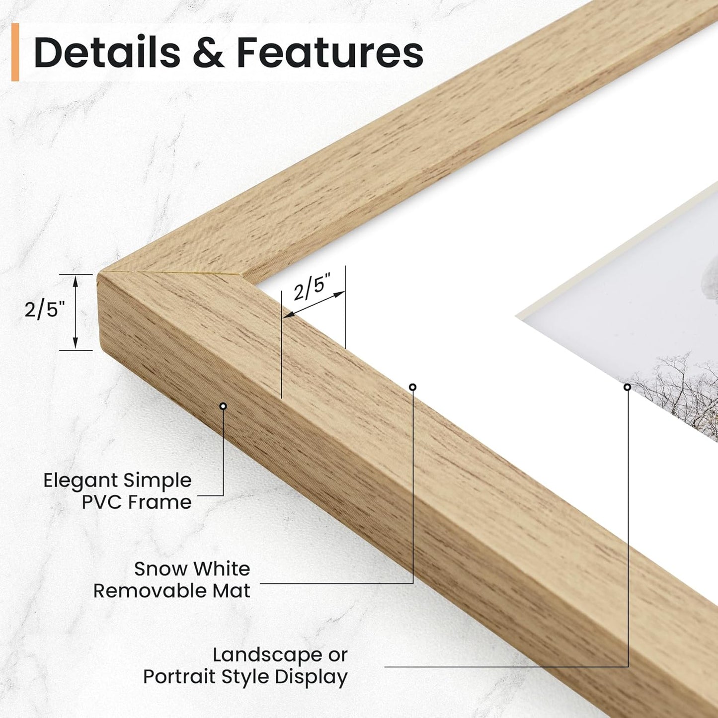 8x10 inch Picture Frame, 8x10 Photo Frames with 5x7 Removable Mat - High Definition Plexiglass - Vertical and Horizontal Display - Wall Hanging Frame - Oak Color, 12 Pack