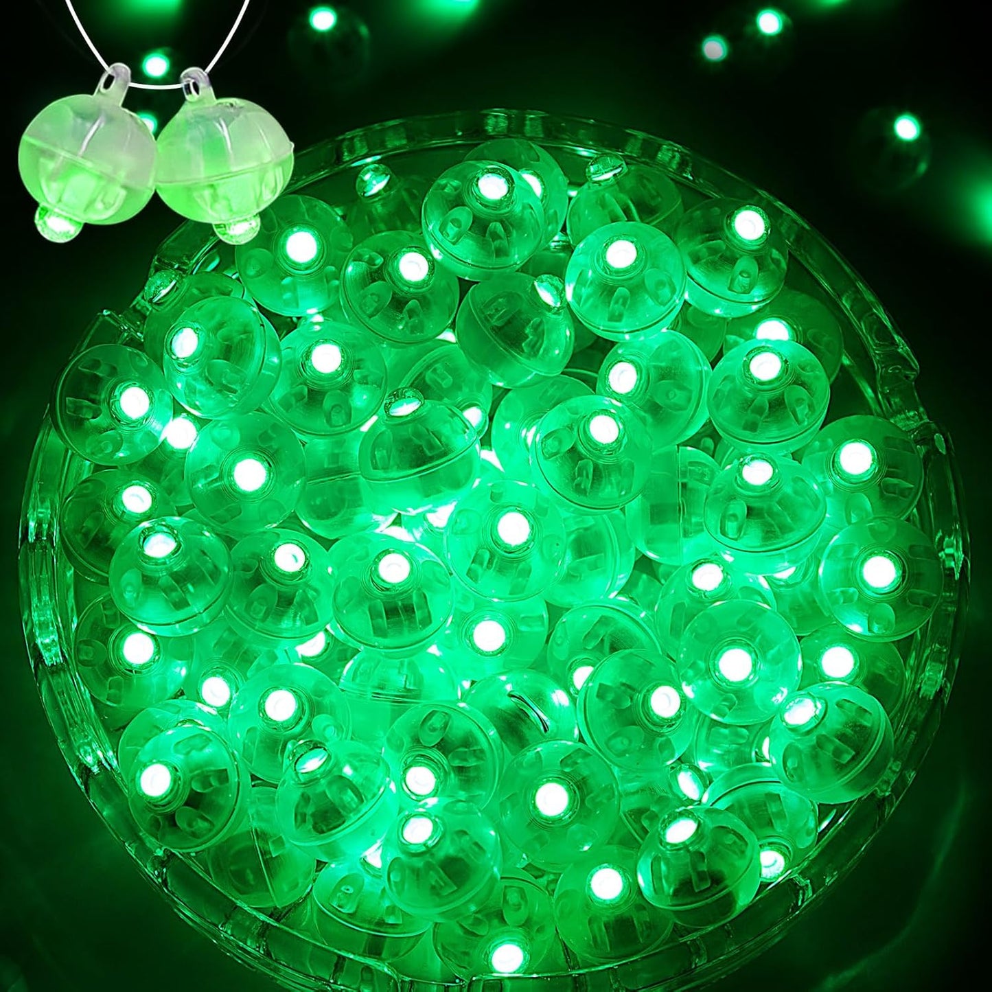 50PCs Mini Led Lights, Blinking Led Balloons Light for Neon Party Lights, Paper Lanterns, Easter Eggs, Birthday Party, Wedding, Halloween, Christmas Decoration (Blinking Green)
