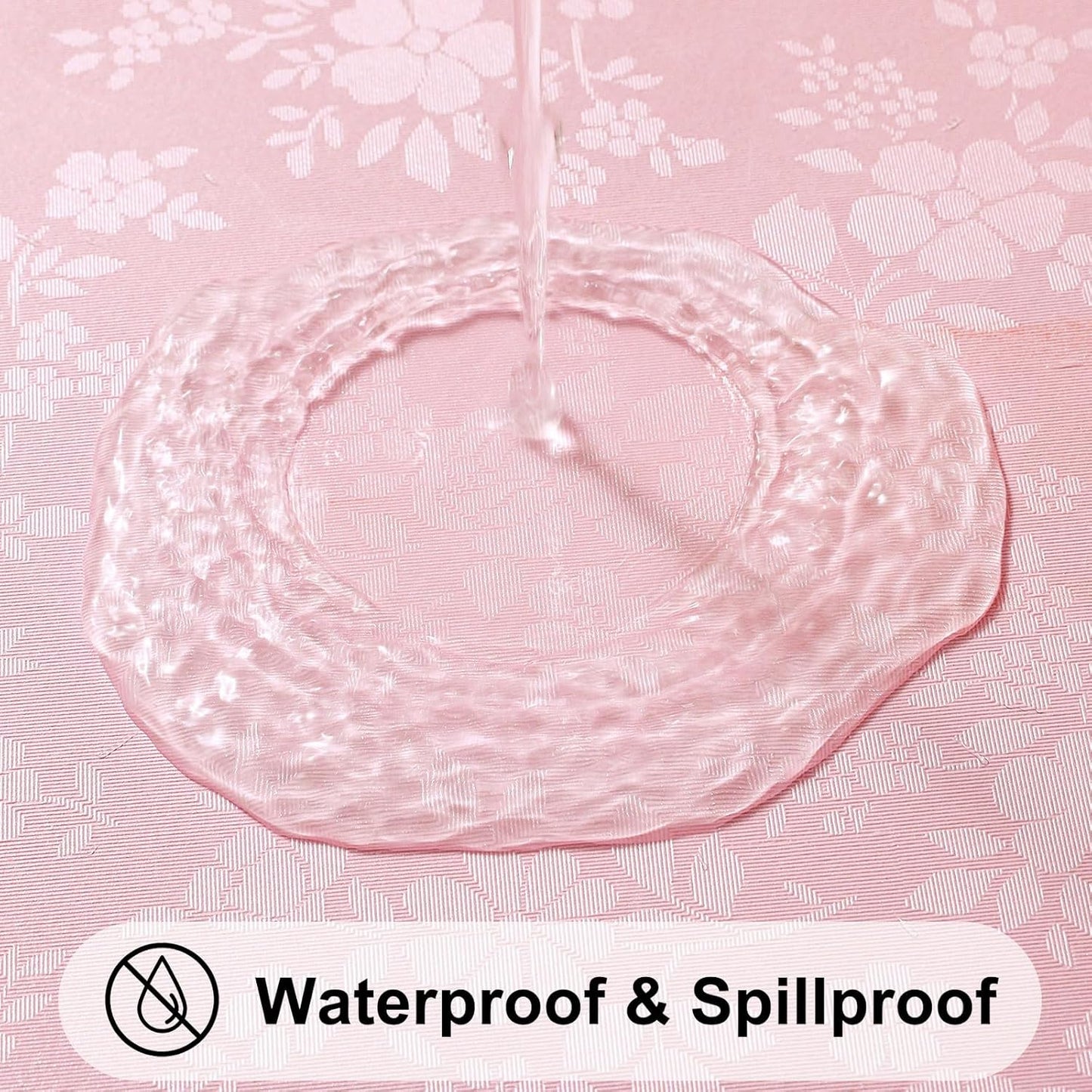 Smiry Rectangle Table Cloth, Waterproof Heavy Duty Vinyl Tablecloths, Wipeable Washable Table Cover for Kitchen and Dining Room (Pink, 60" X 102")