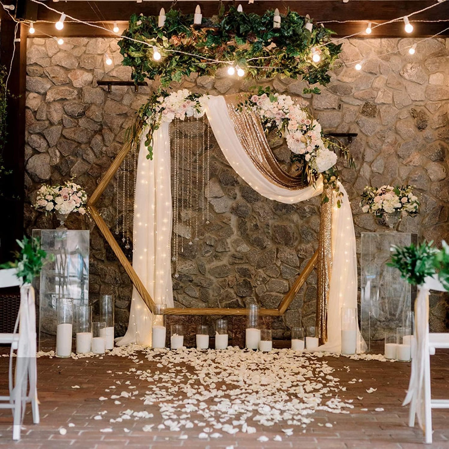 ocharzy 1000 PCS Rose Petals Fake Rose Petals for Romantic Night, Wedding Flower Decoration, Party, Events (Cream)